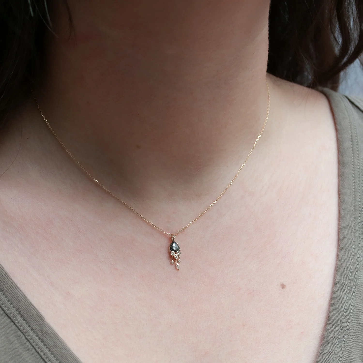 Gray Diamond Jellyfish Necklace - Image 2