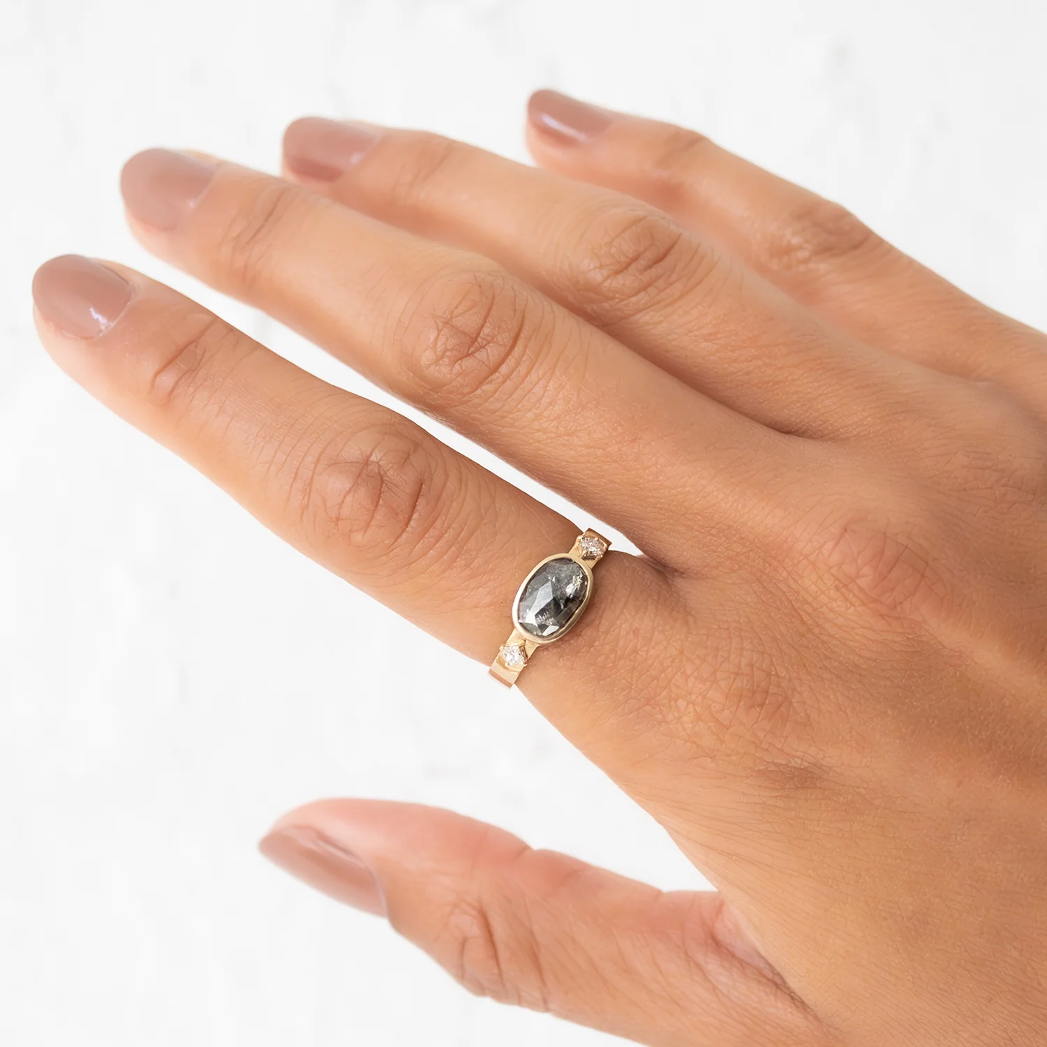 Gray Diamond Moon Totem Ring - Image 2