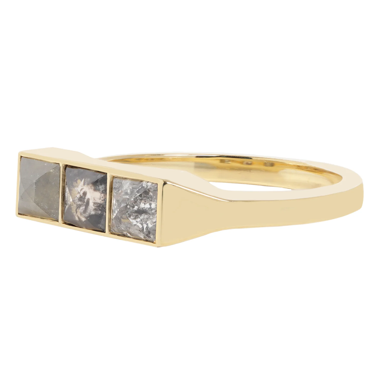 Gray Pyramid Guardian Bar Ring - Image 3