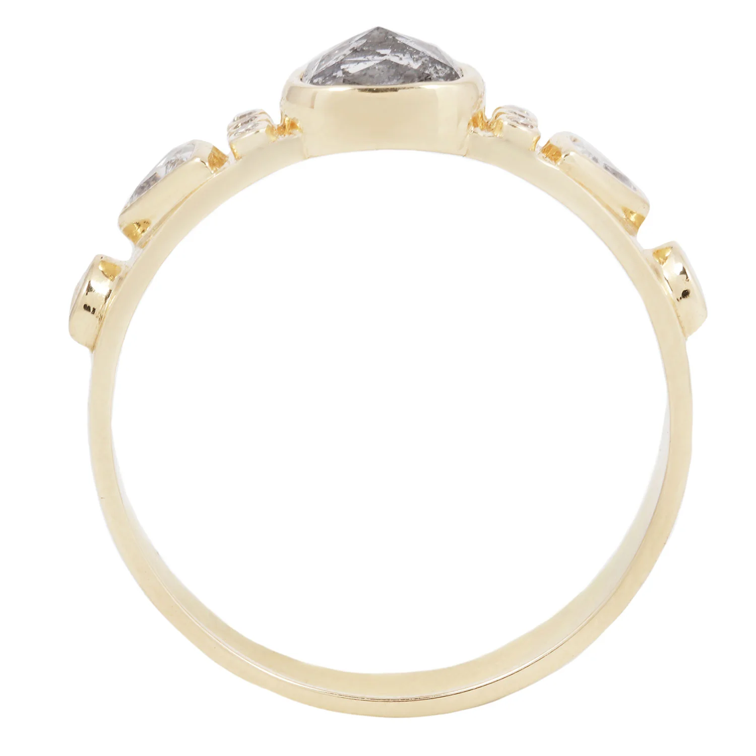 Gray & White Diamond Totem Ring - Image 5
