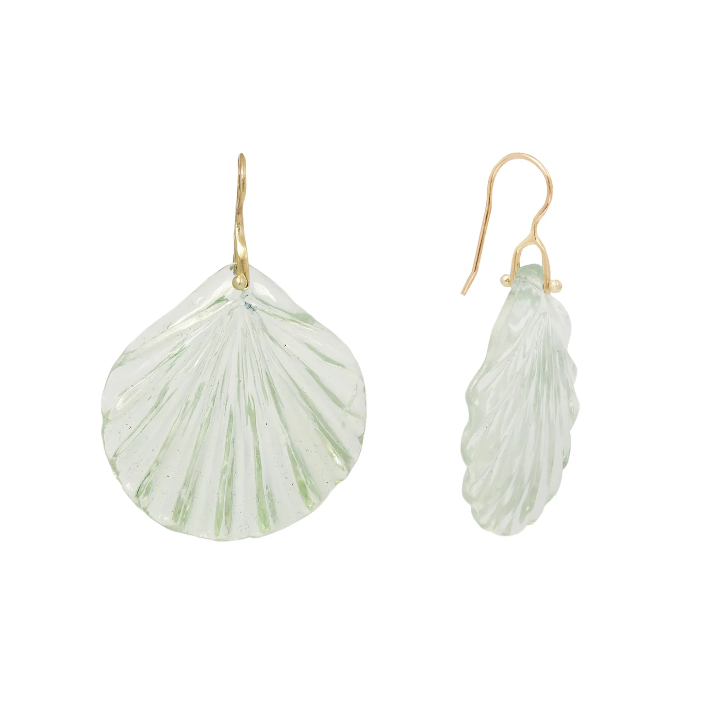 Green Amethyst Stone Fan Earring - Image 3