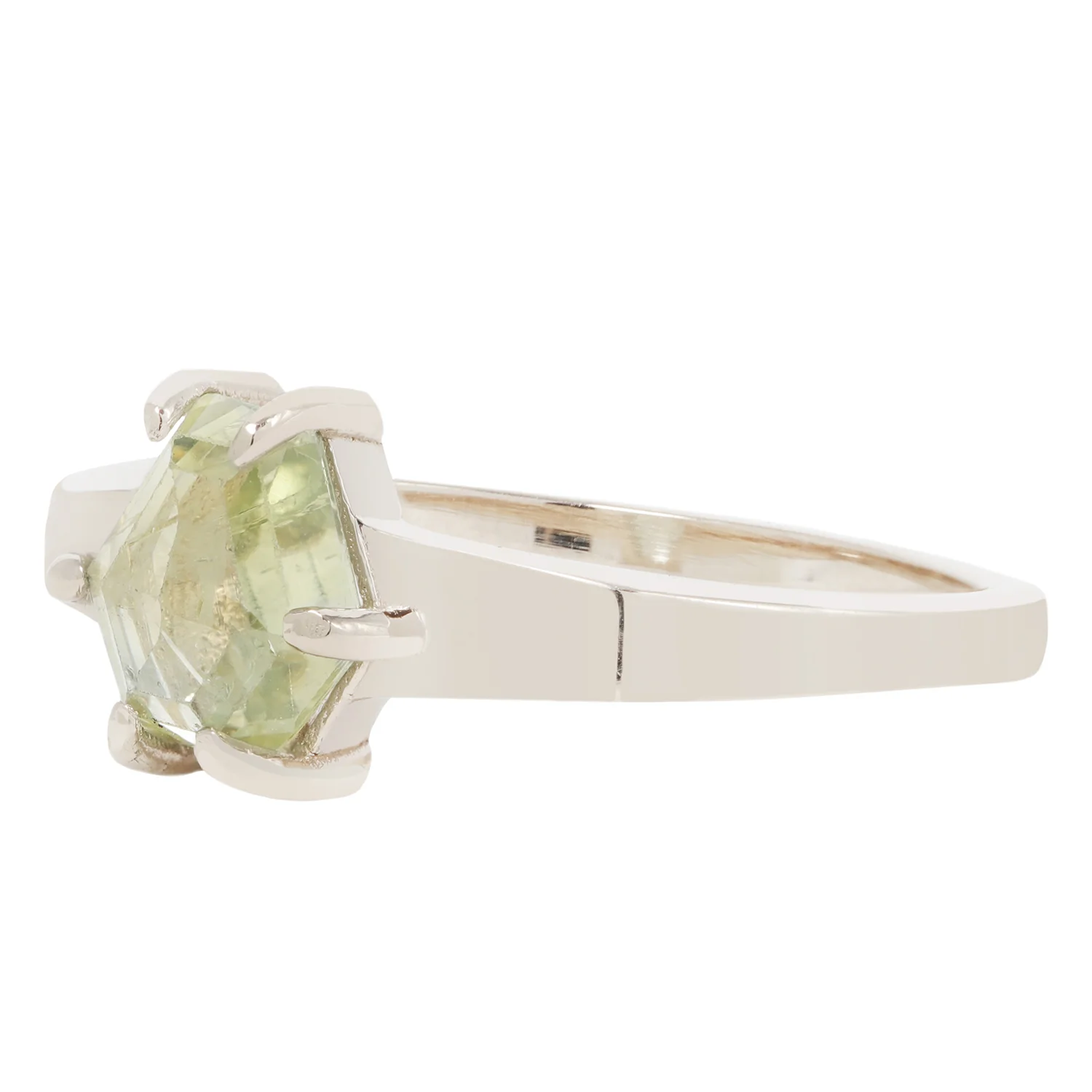 Green Hexagon Sapphire Ring - Image 3