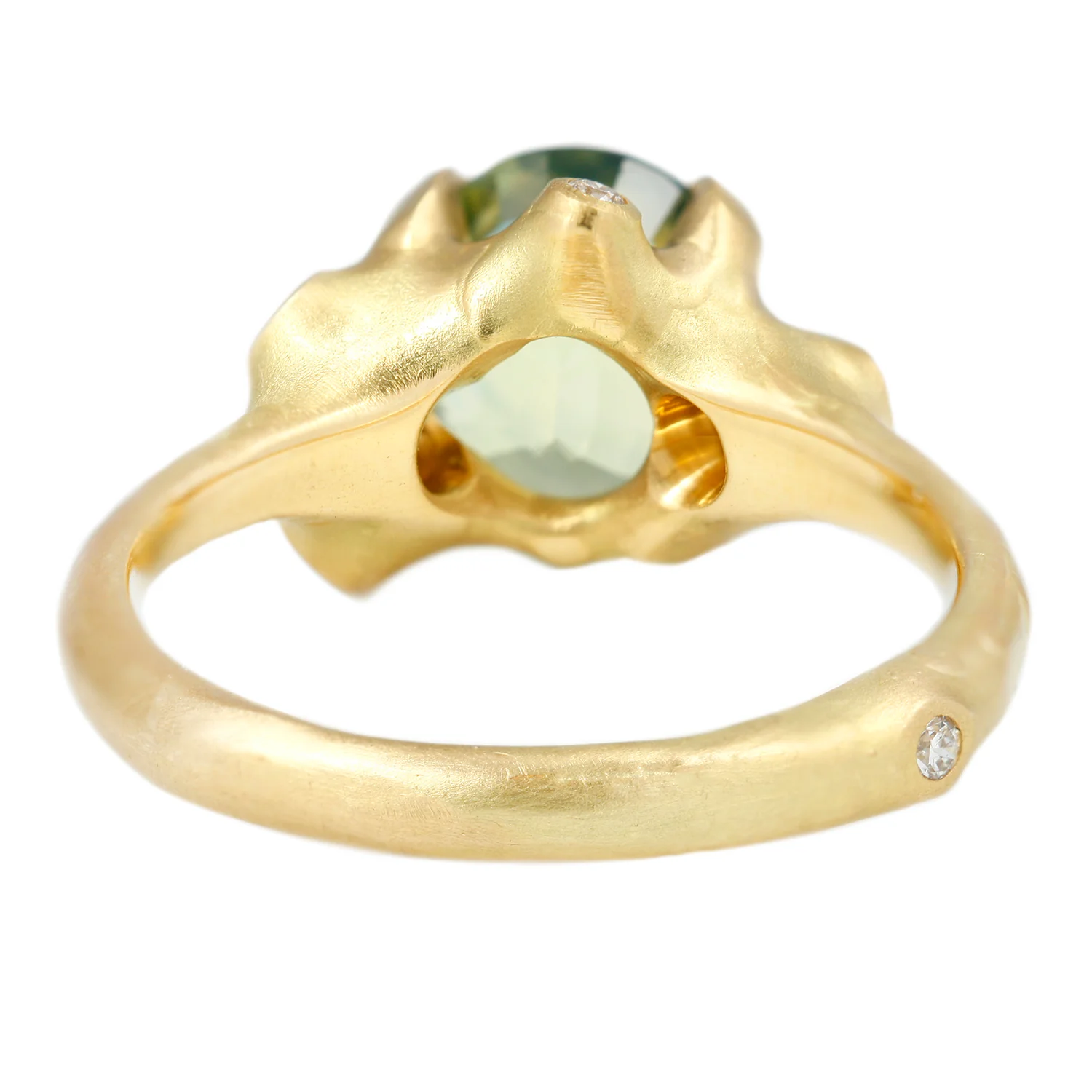 Green Oval Sapphire Cluster Ring - Image 4