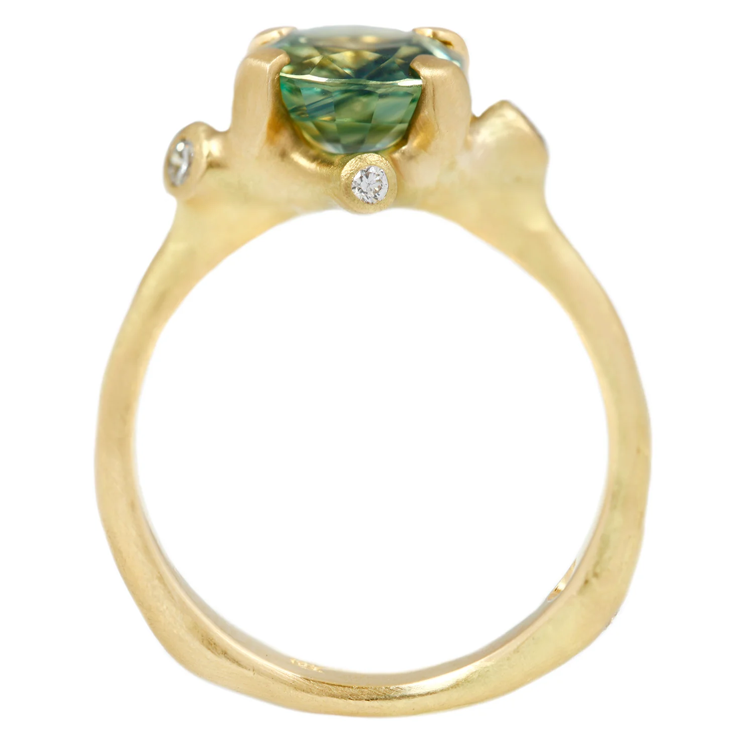 Green Oval Sapphire Cluster Ring - Image 5