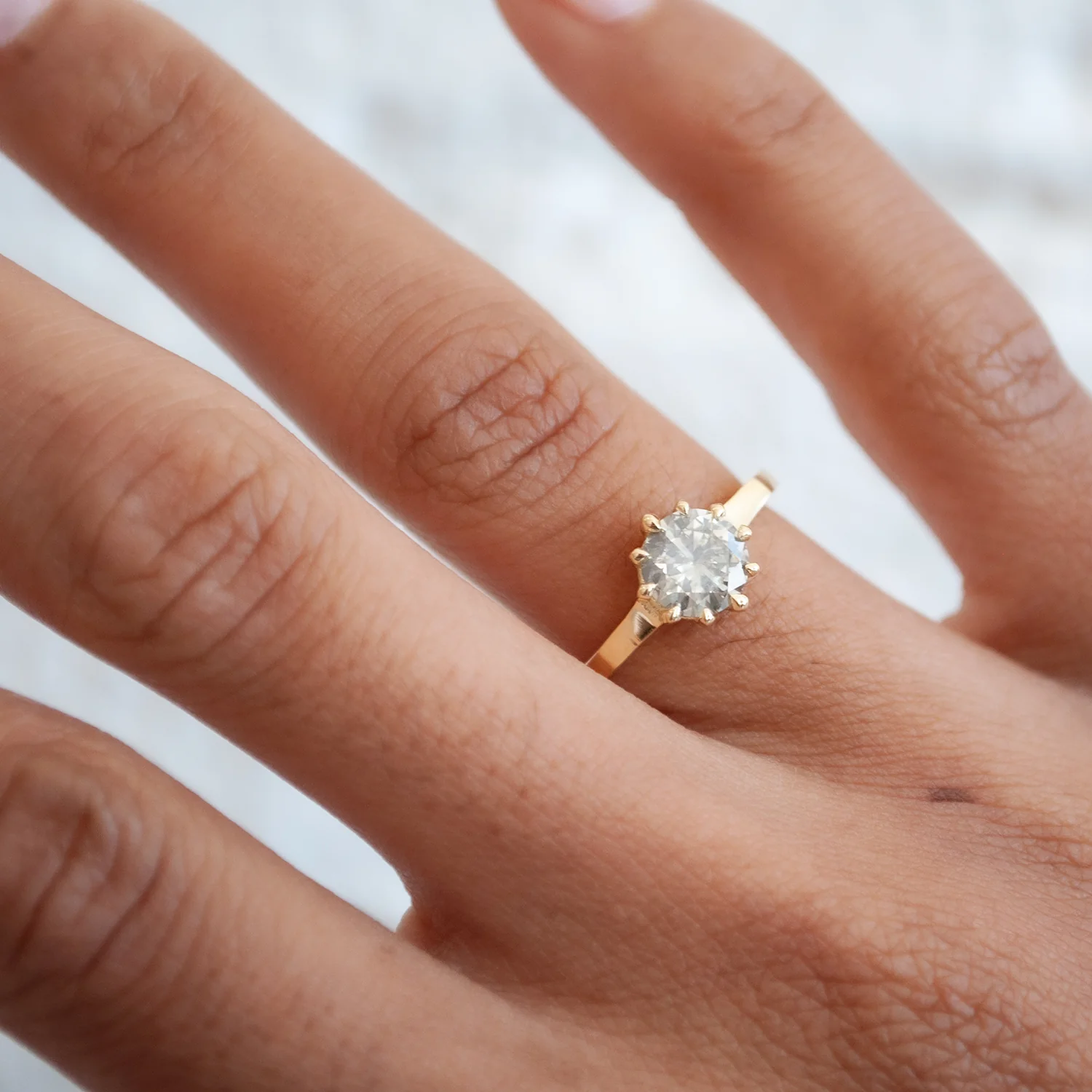 Green Tea Solitaire Ring - Image 2