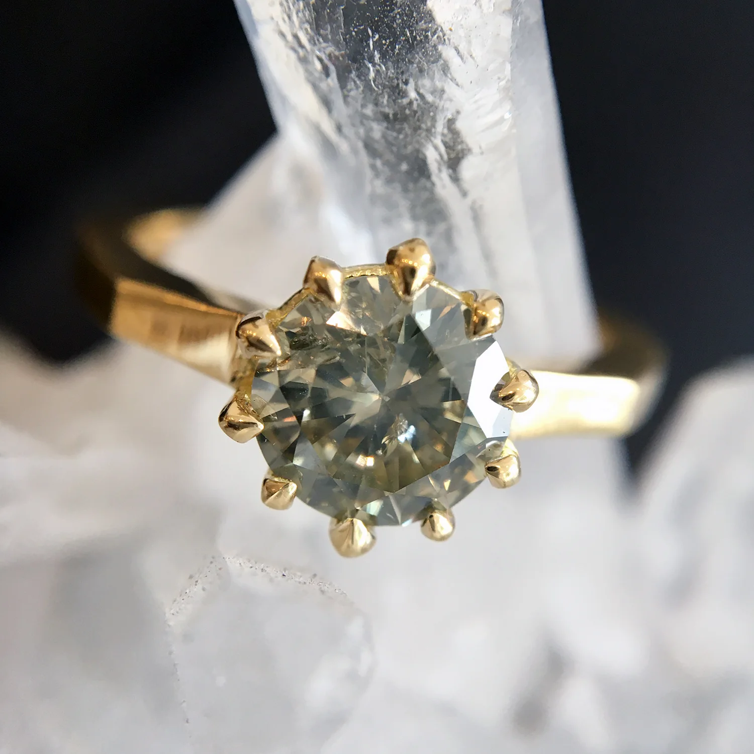 Green Tea Solitaire Ring - Image 7
