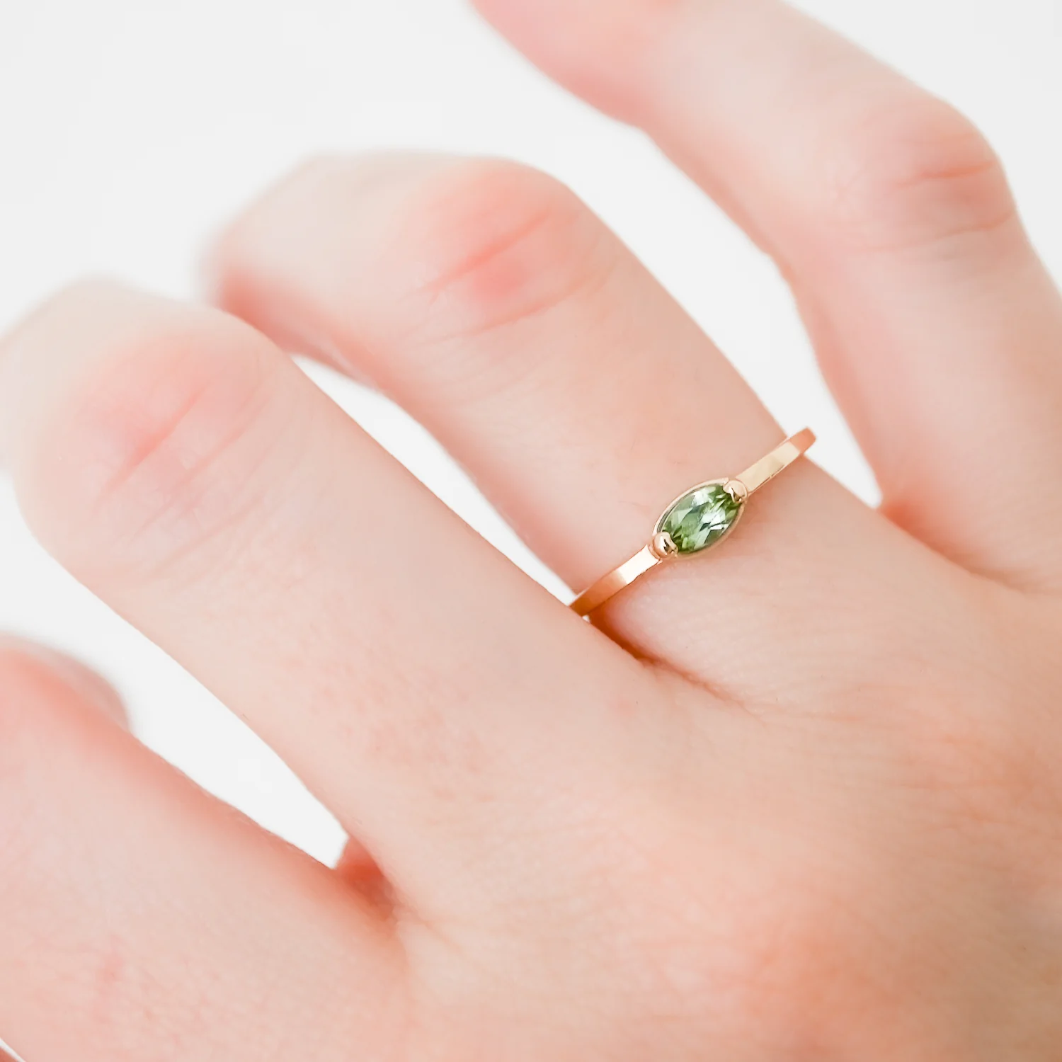 Green Tourmaline Marquise Ring - Image 2