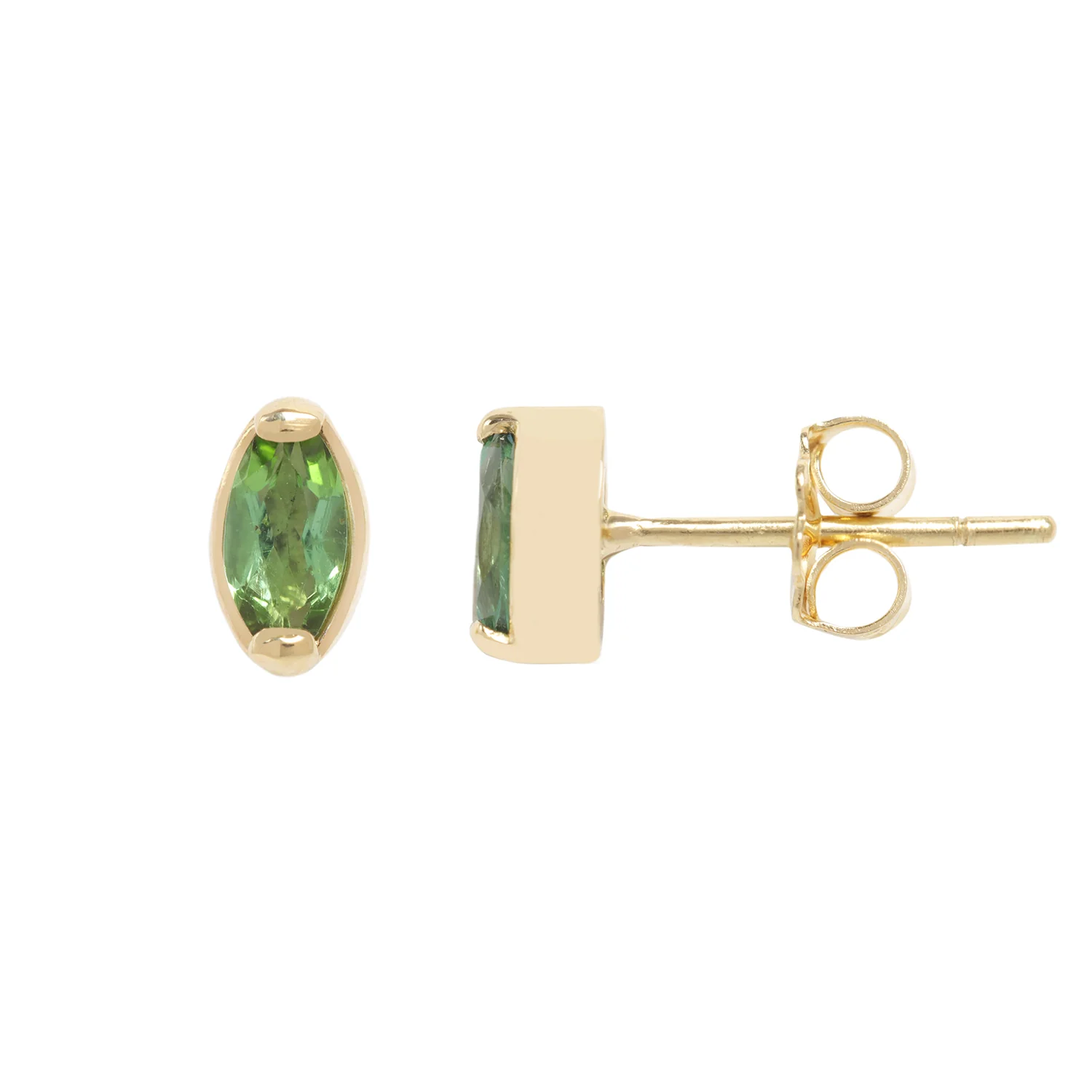 Green Tourmaline Marquise Studs - Image 3