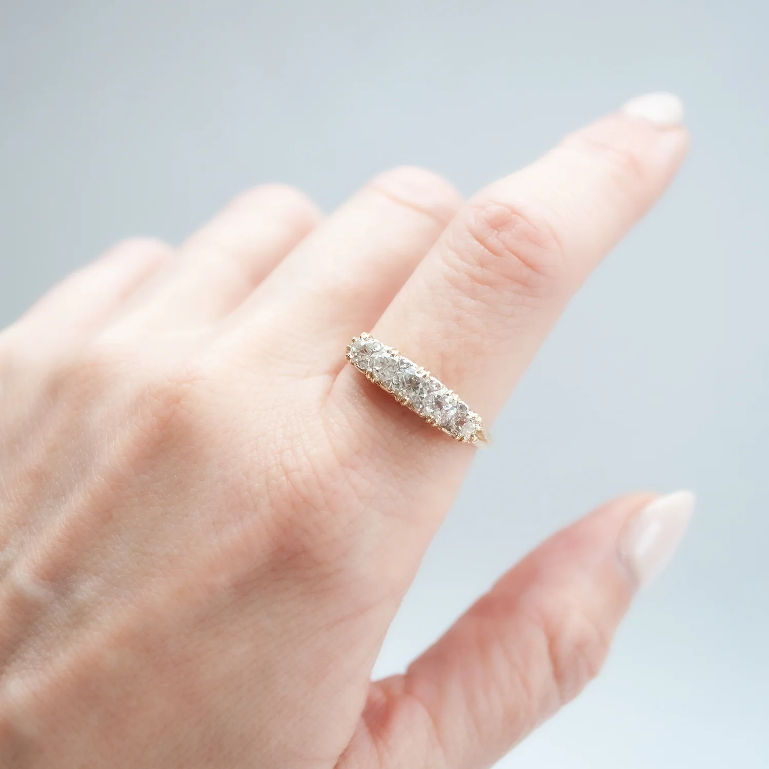 Half Hoop Filigree Diamond Ring - Image 2