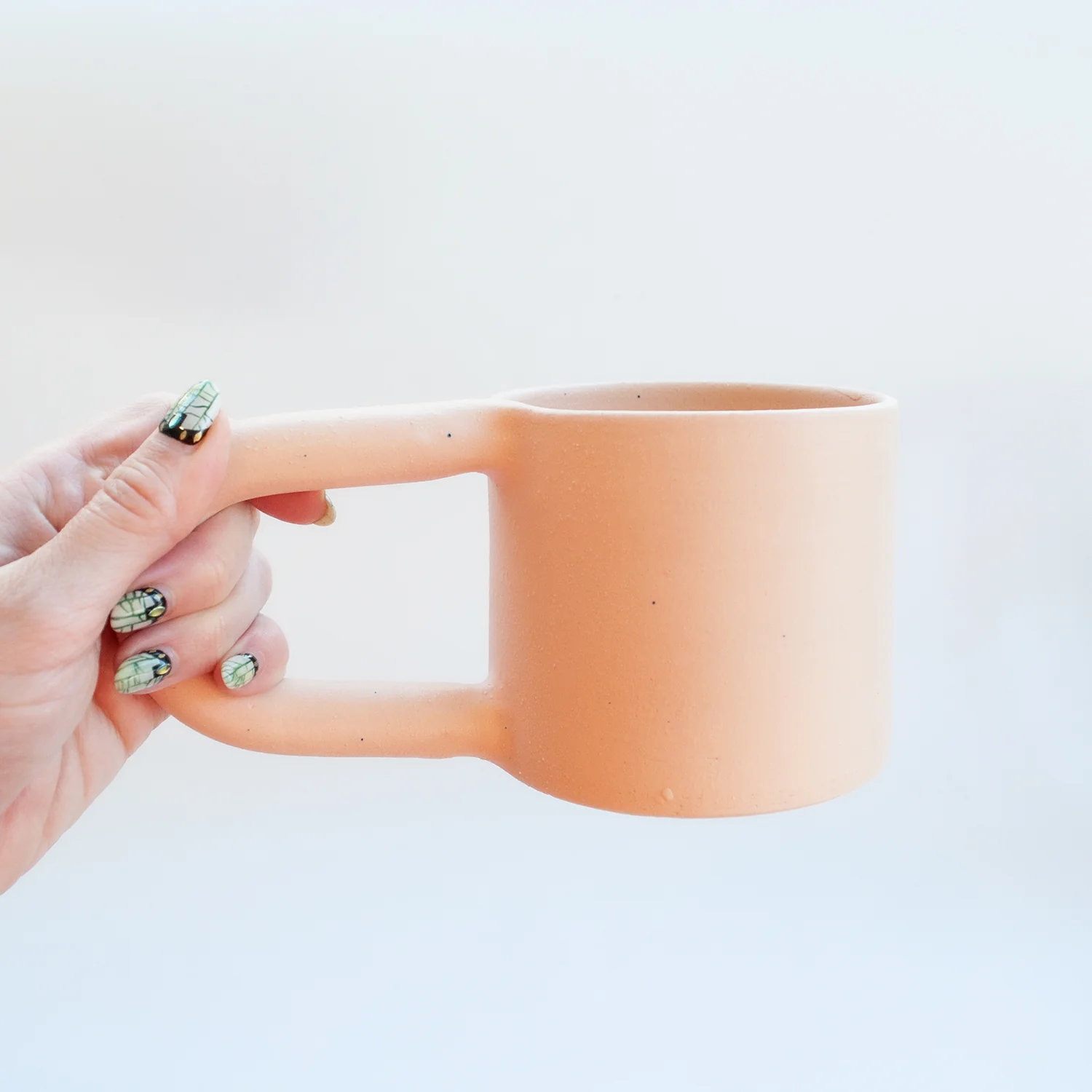 Hand Built Short Ceramic Mug - Image 2