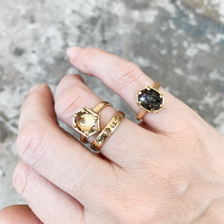 Hexagon Champagne Ring - Image 4