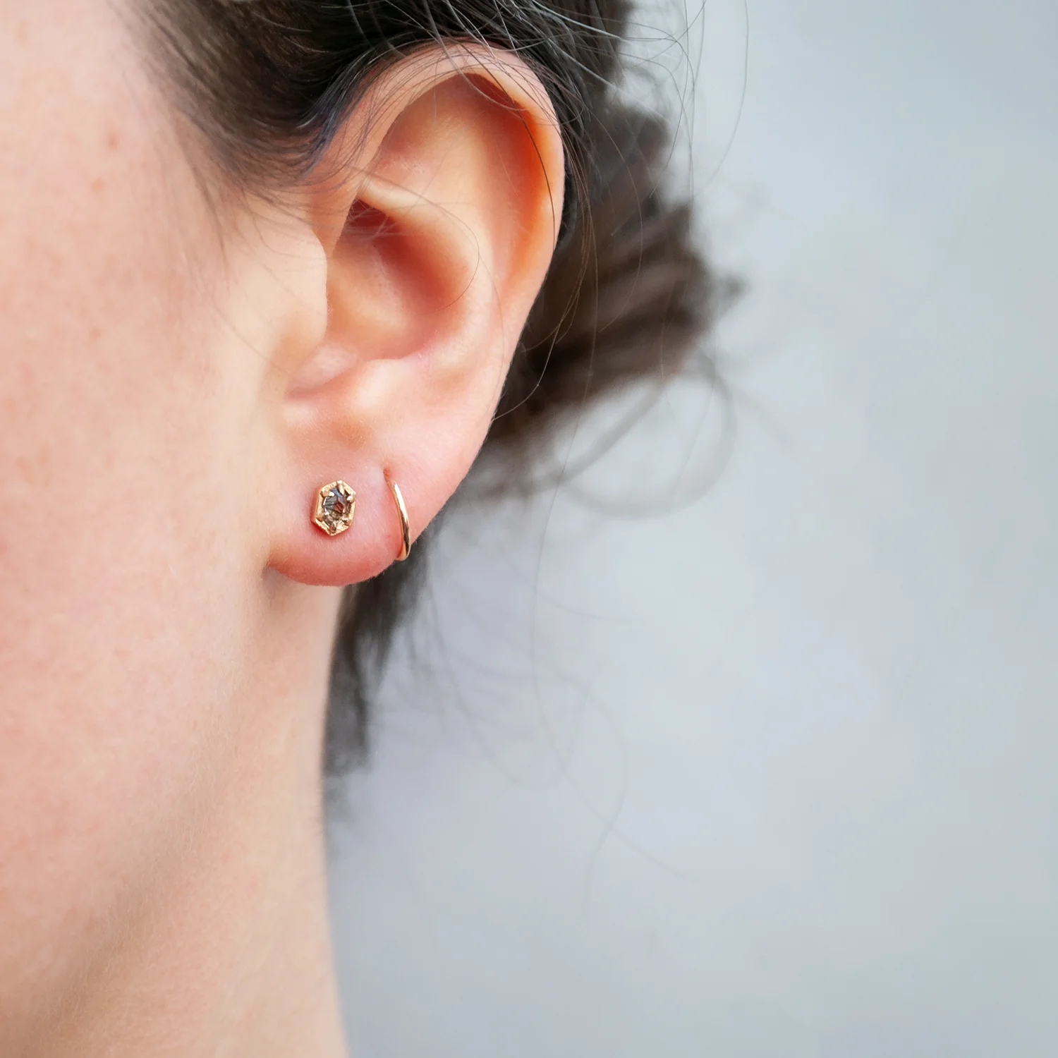 Hexagon Quartz Studs - Image 2