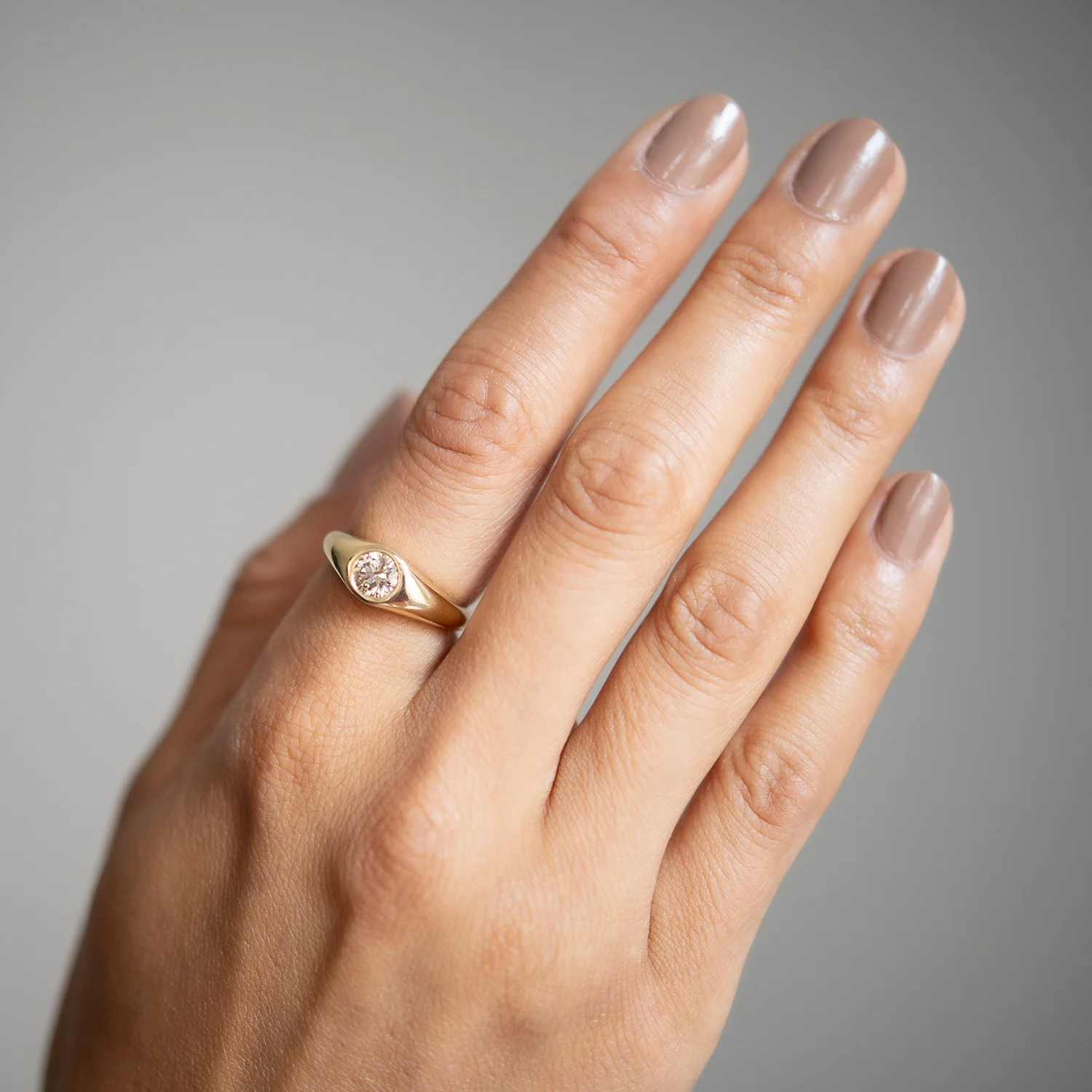 Honeydrop Diamond Signet Ring - Image 2