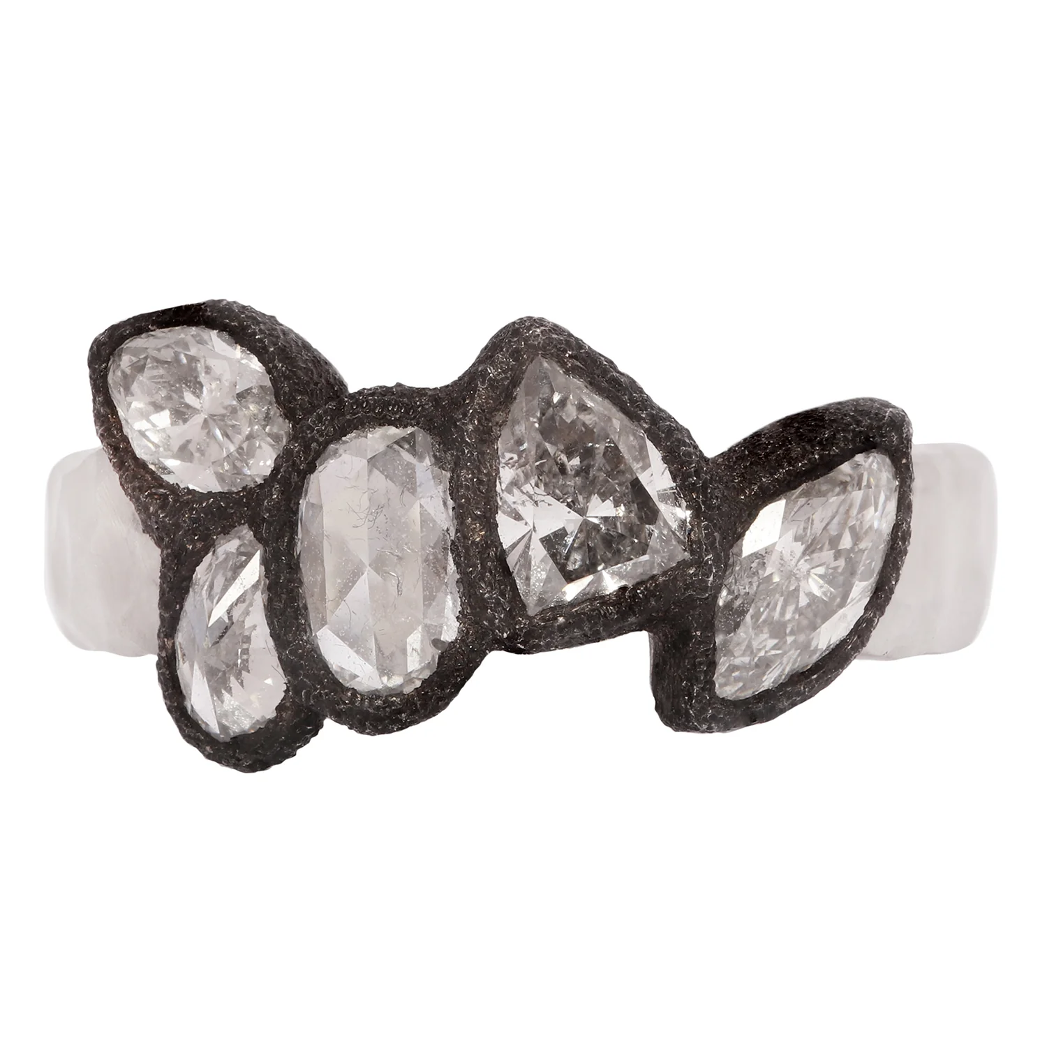 Icy Diamond Cluster Ring