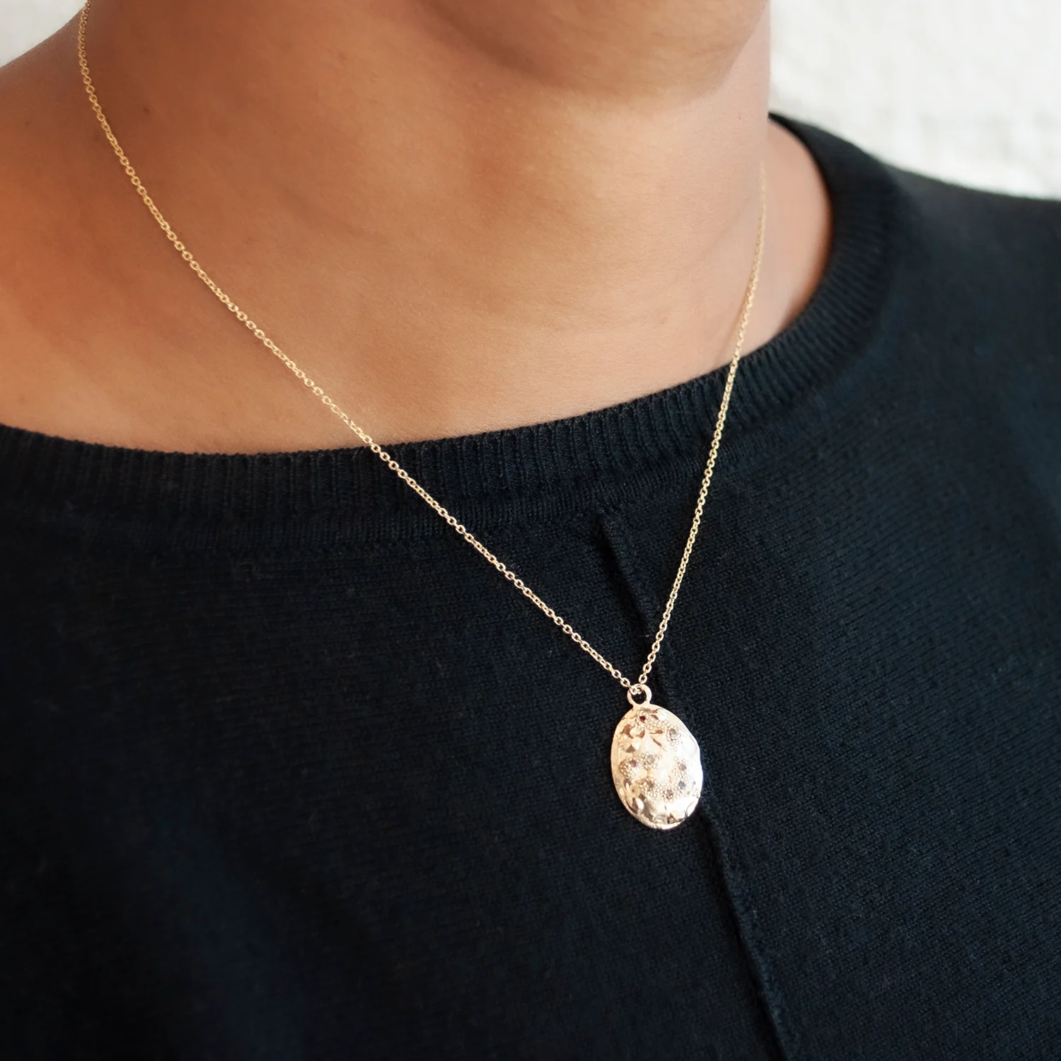II Mixed Diamond Oval Necklace - Image 2
