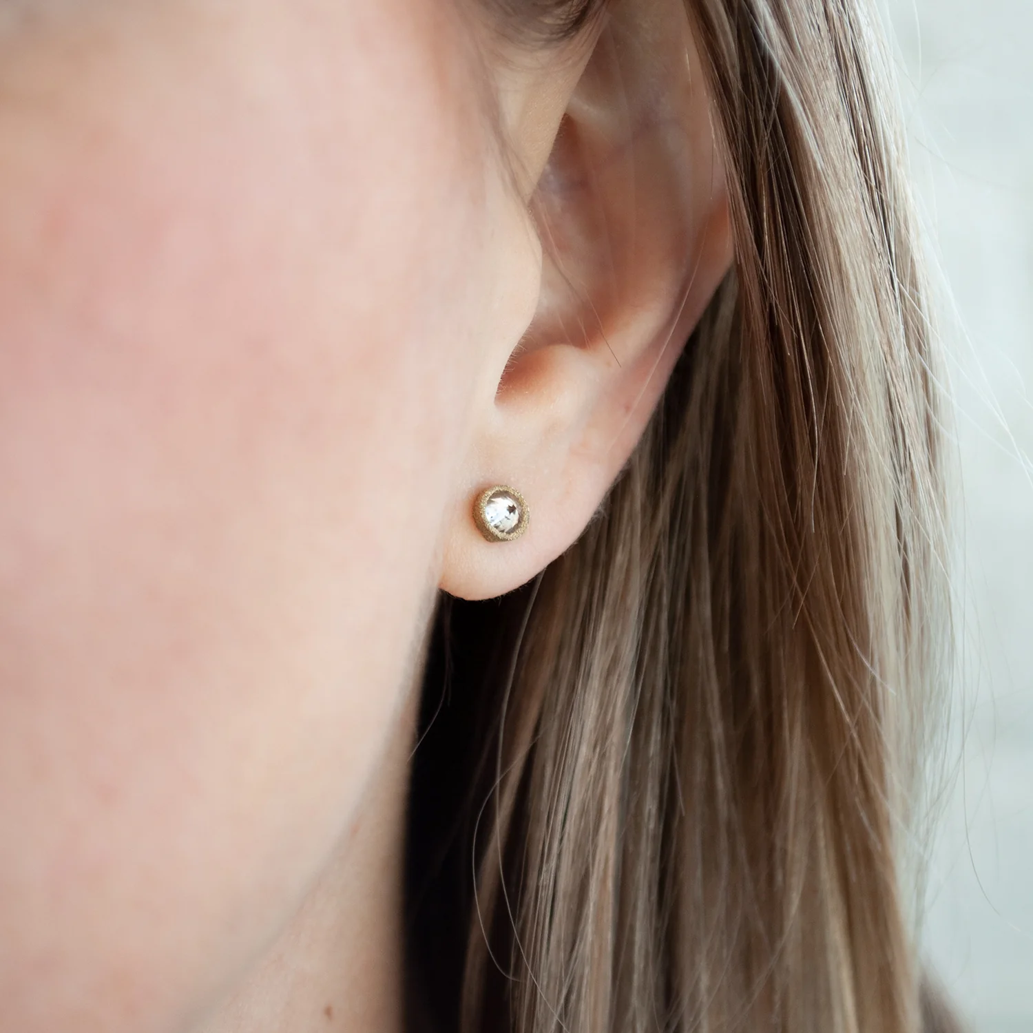 Inverted Champagne Diamond Studs - Image 2