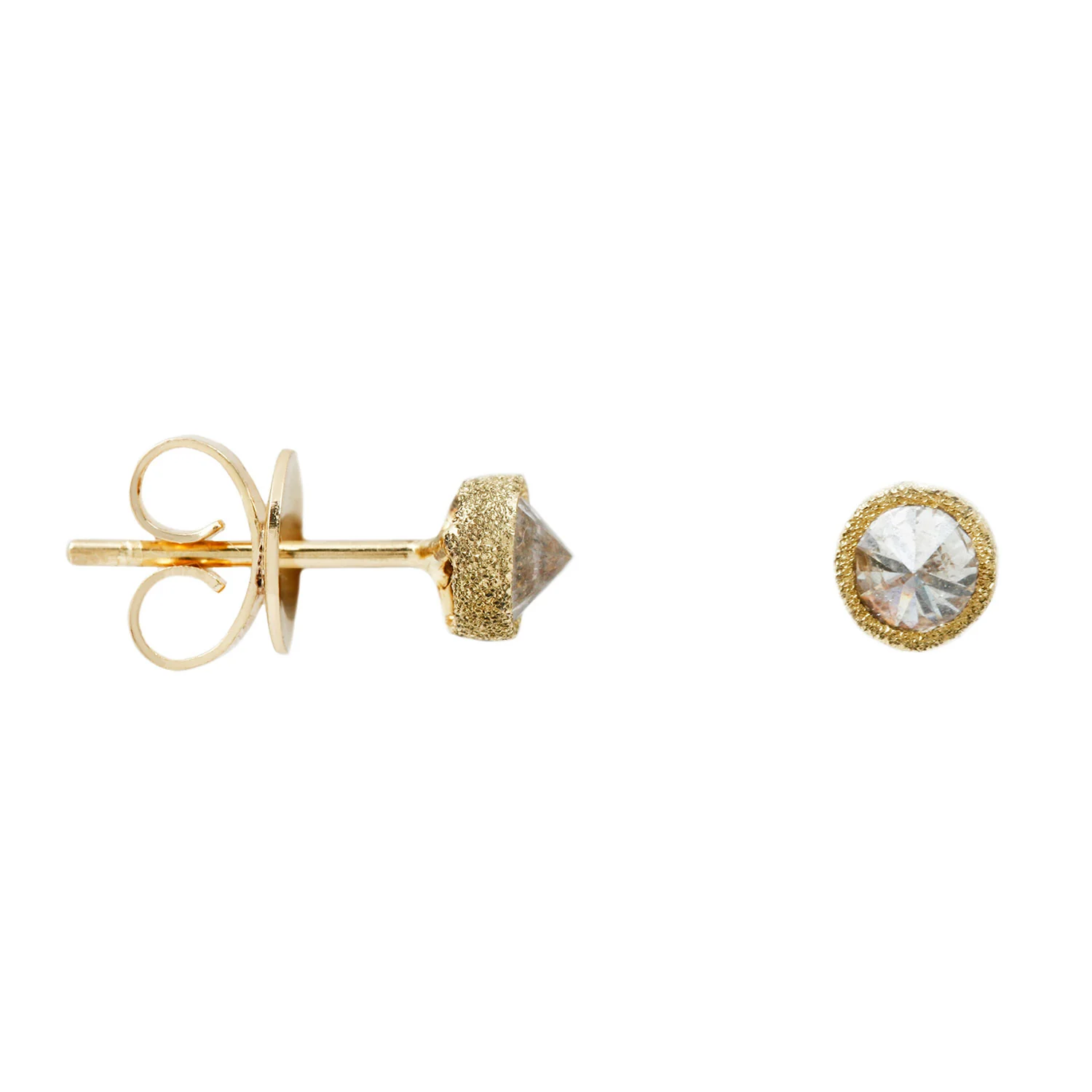 Inverted Champagne Diamond Studs - Image 3