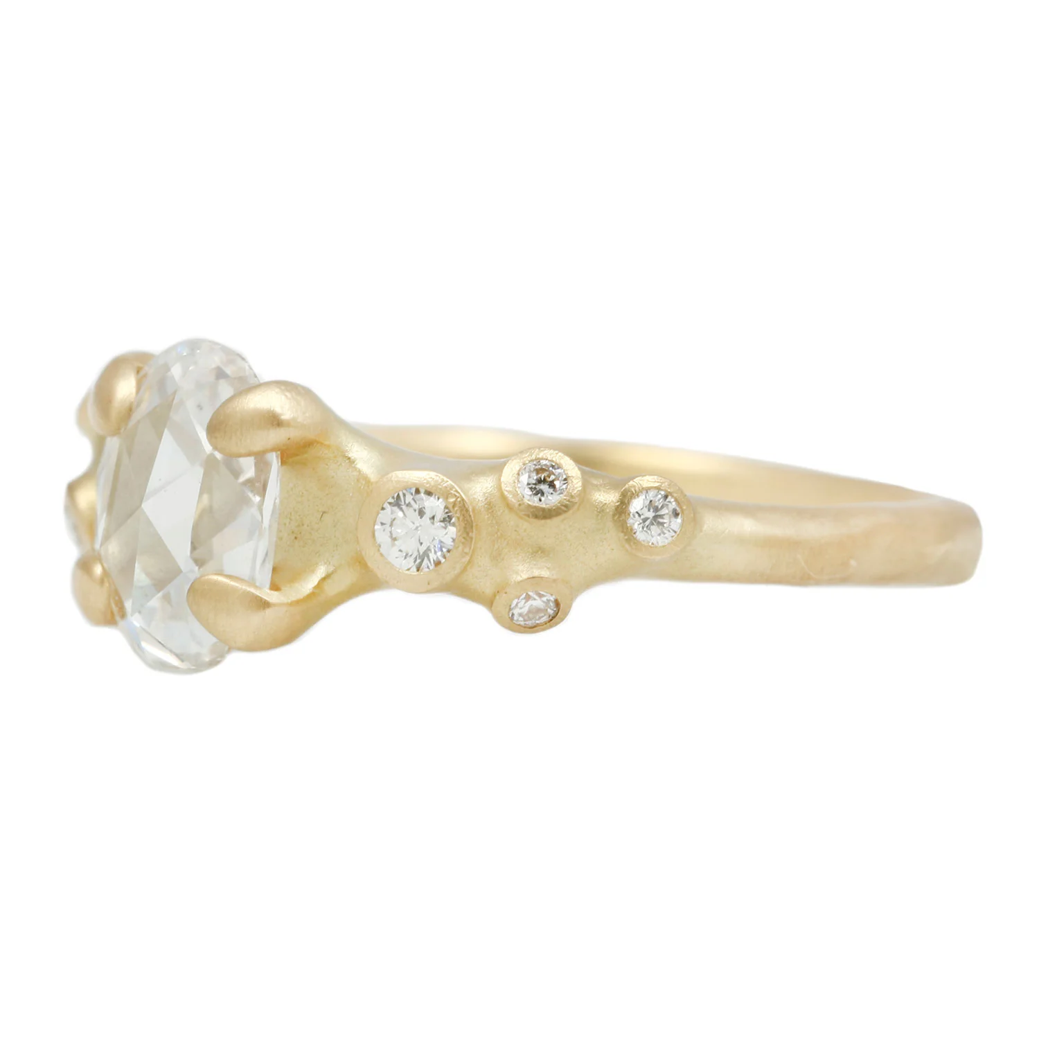 Oval White Diamond Cluster Ring - Image 3