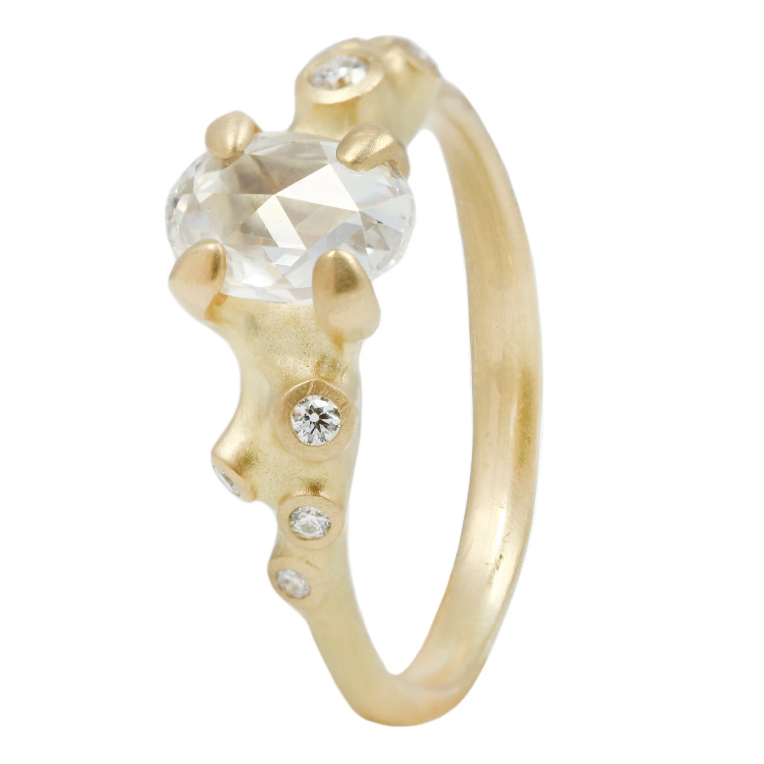 Oval White Diamond Cluster Ring - Image 4
