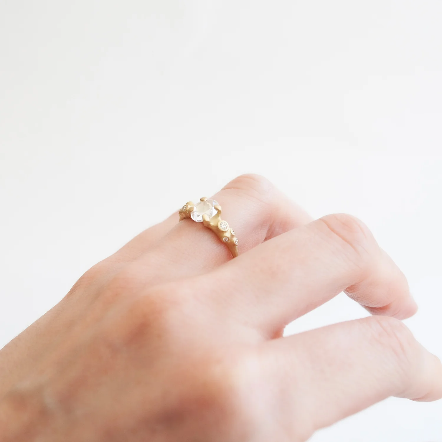 Oval White Diamond Cluster Ring - Image 5