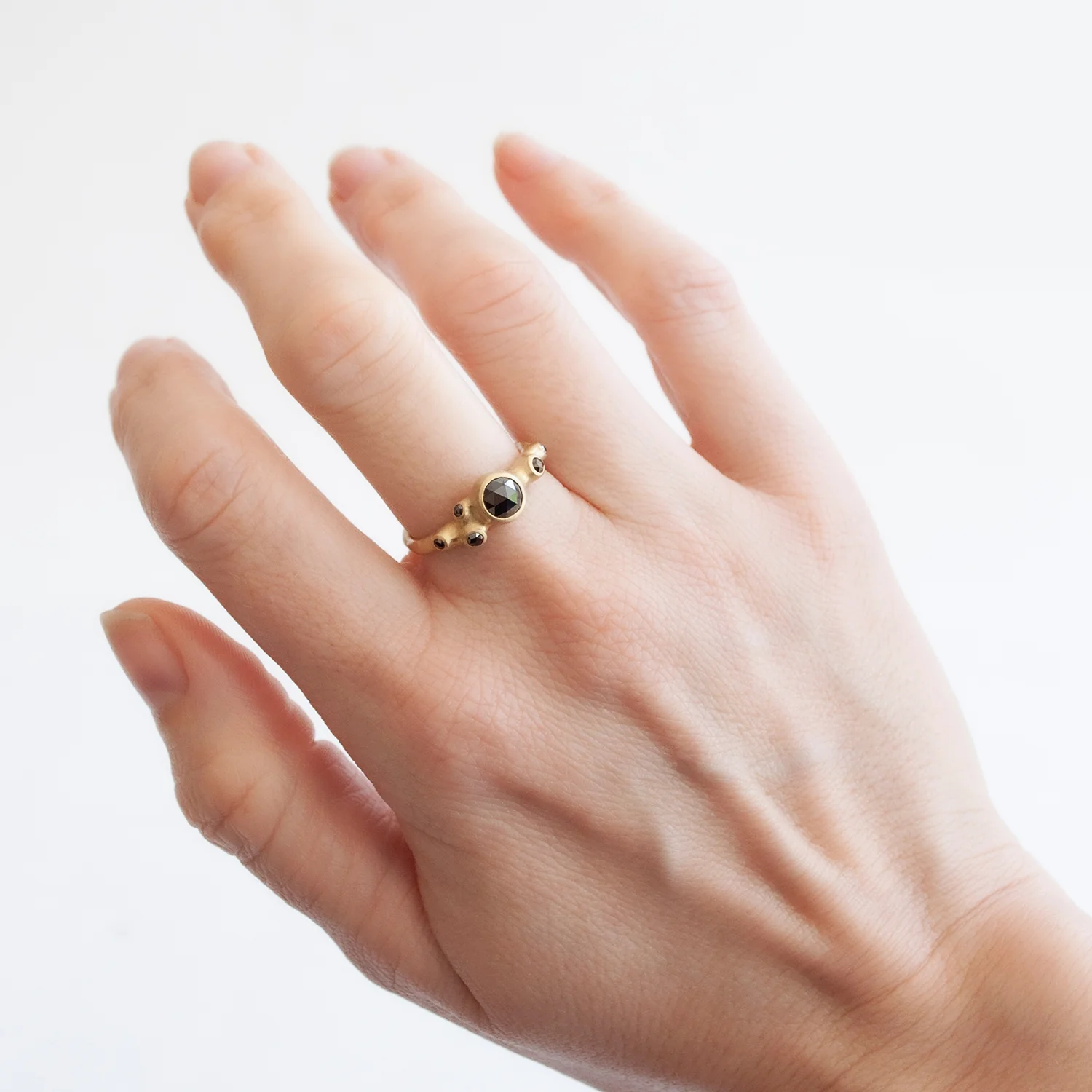 Six Barnacle Black Diamond Ring - Image 2