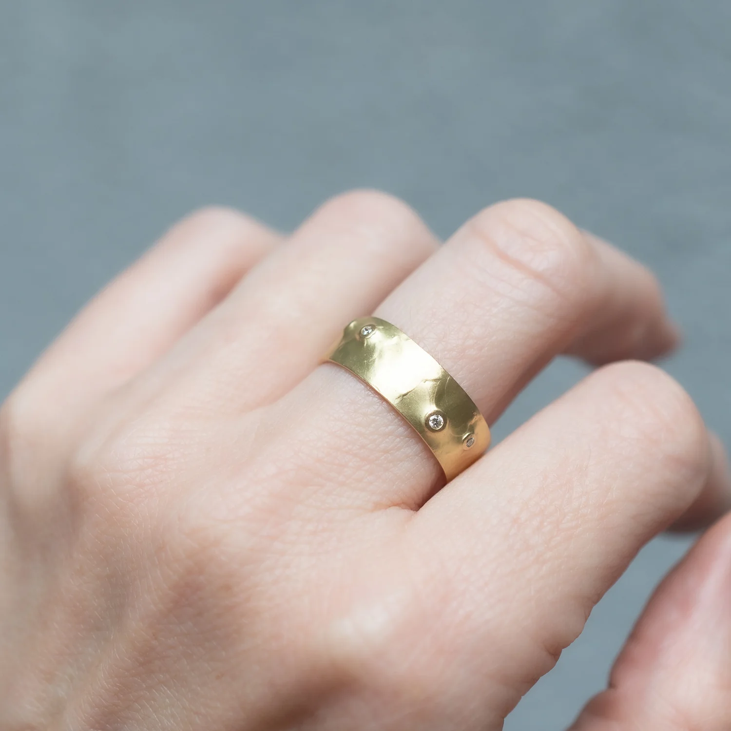 Wide Organic Diamond Band - Image 3