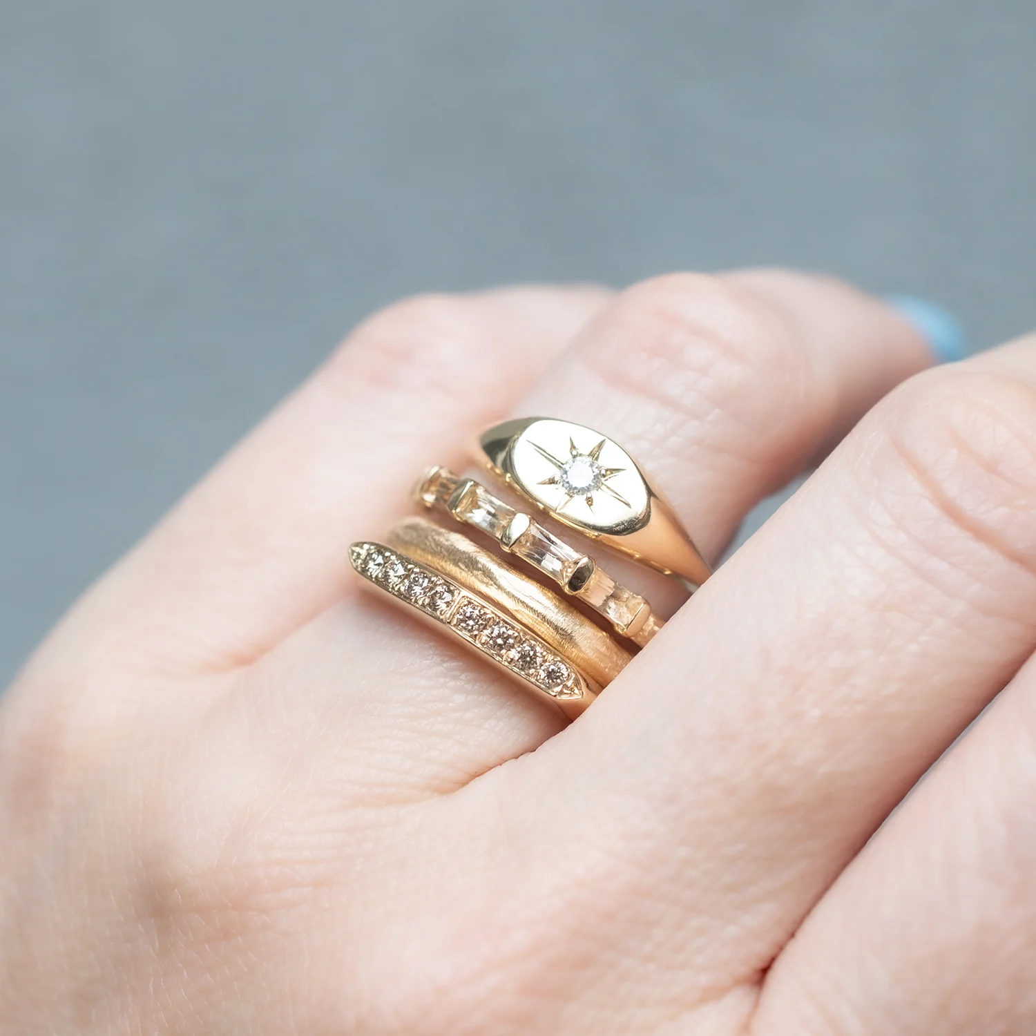 Jorie Diamond Star Signet Ring - Image 5