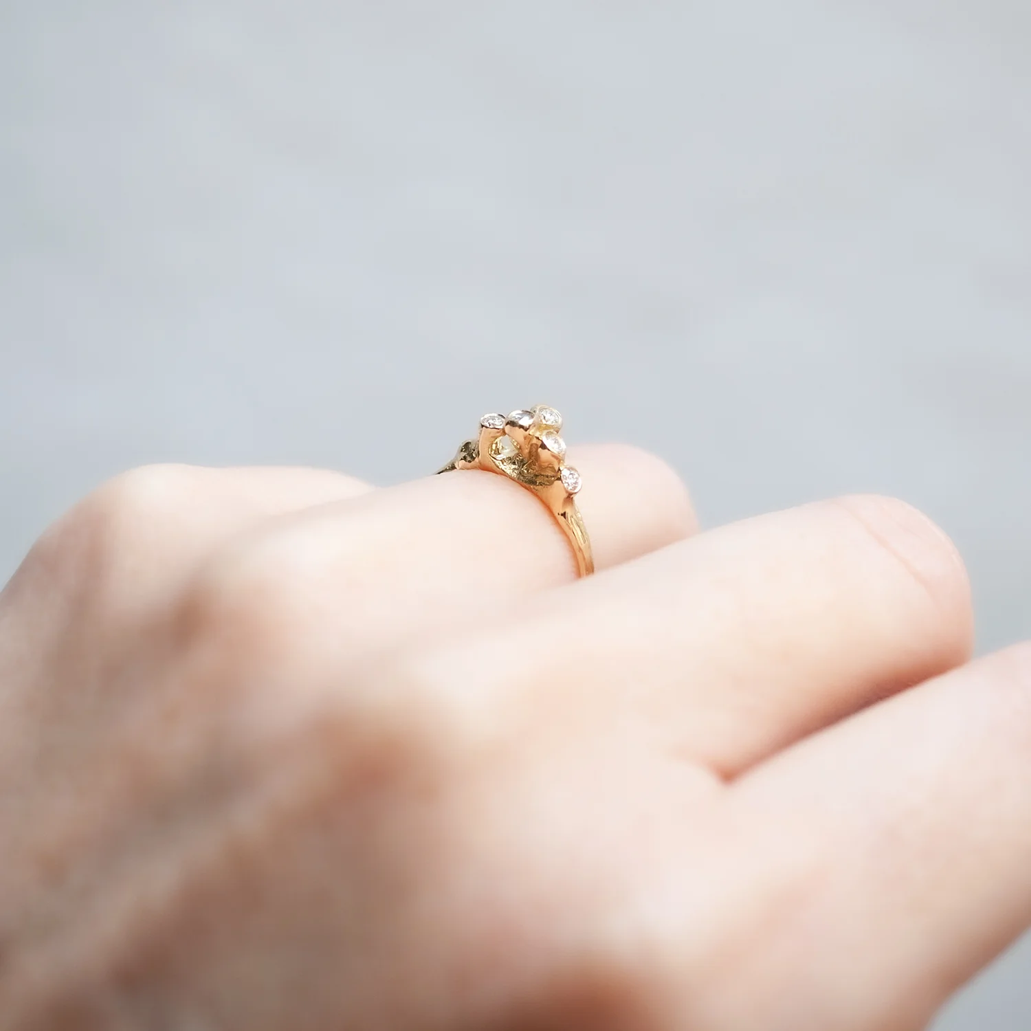 Small Diamond Sea Anemone Ring - Image 4