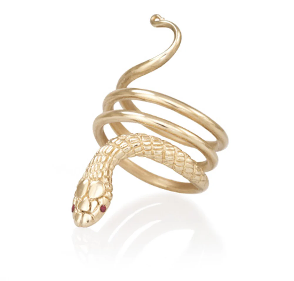 Gold Cleopatra Snake Ring - Image 3