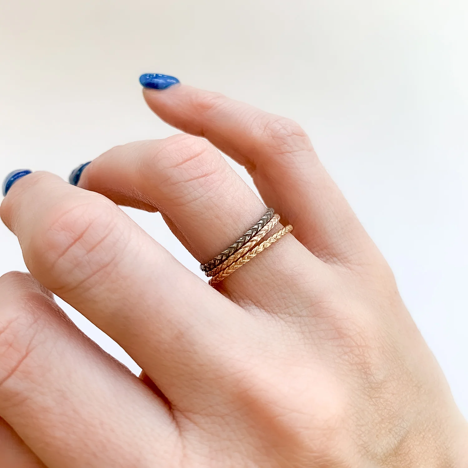 Small Rose Gold Braid Ring - Image 2