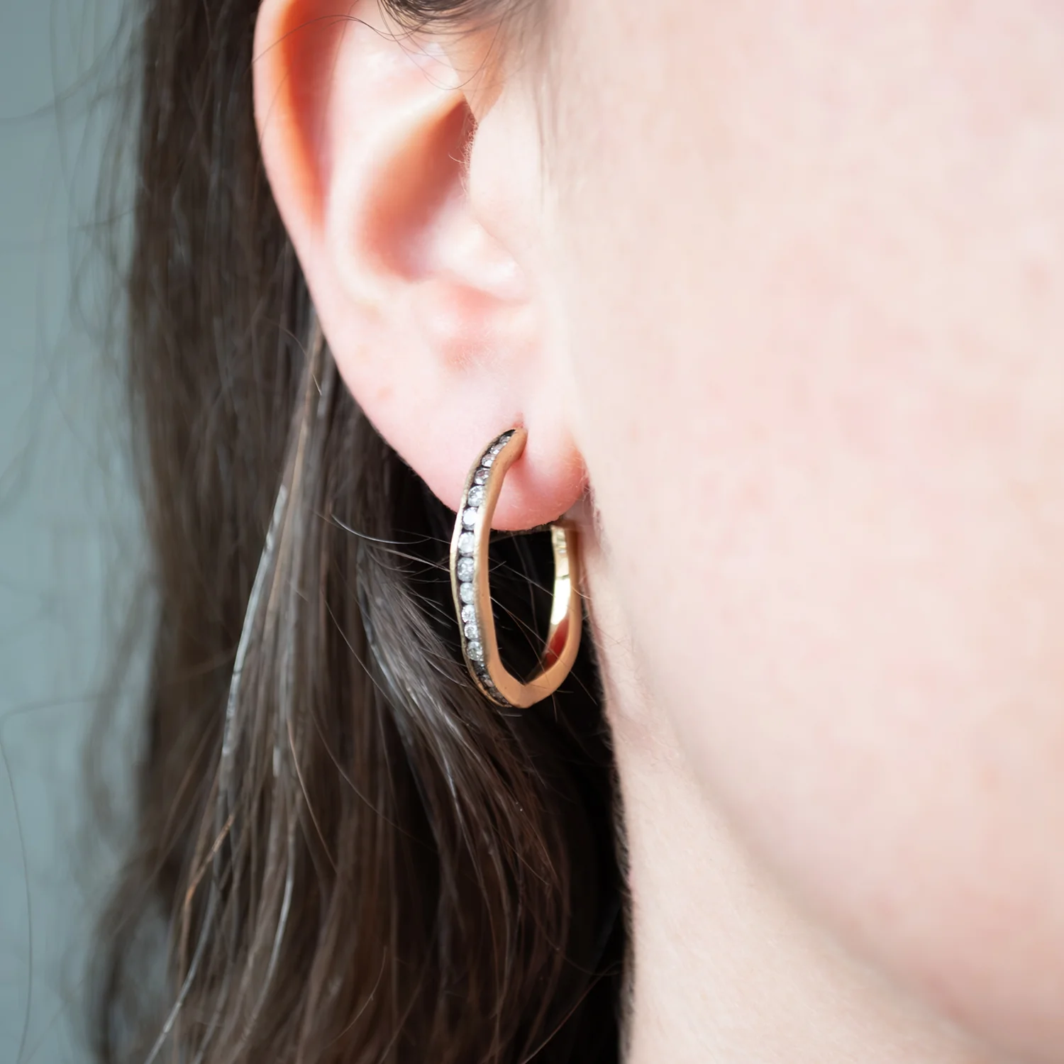 Large Diamond Fissure Hoops - Image 2