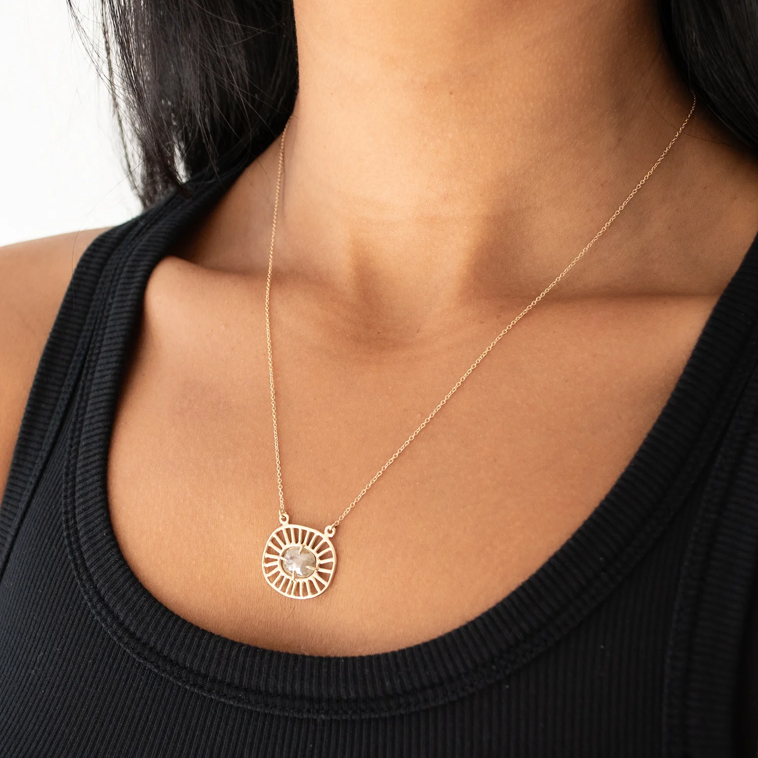 Large Milky Diamond Cosmic Web Necklace - Image 2