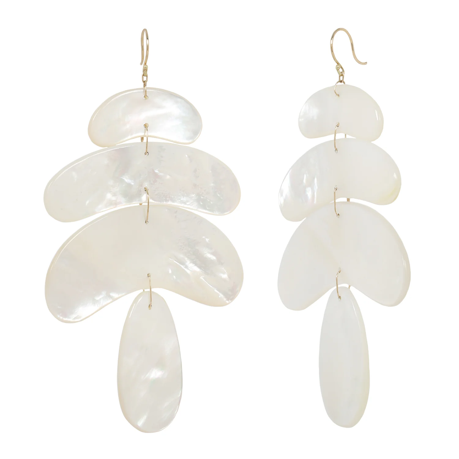 Large Mother of Pearl Totem Earrings - Image 3