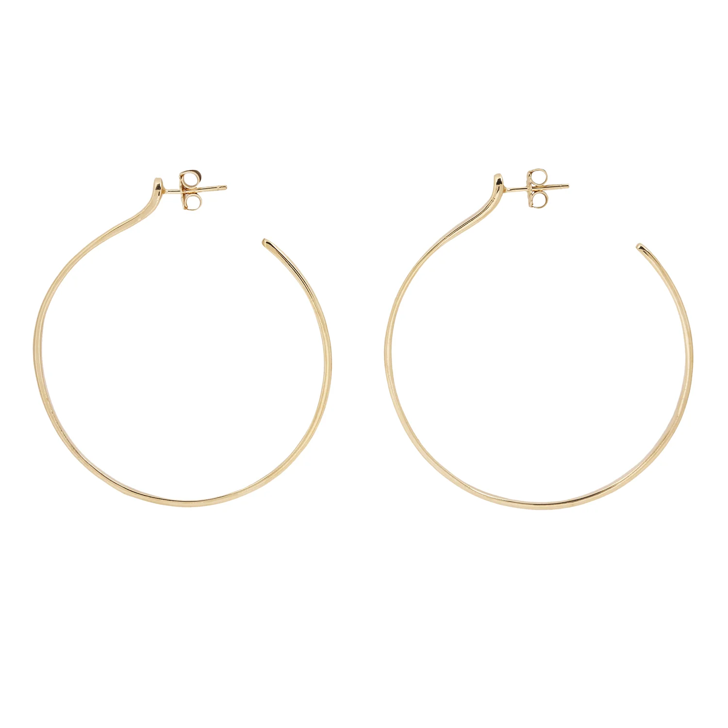 Large Plain Gold Hoops - Image 3