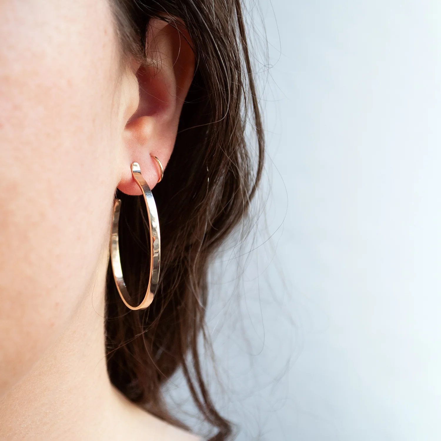 Large Plain Gold Hoops - Image 4
