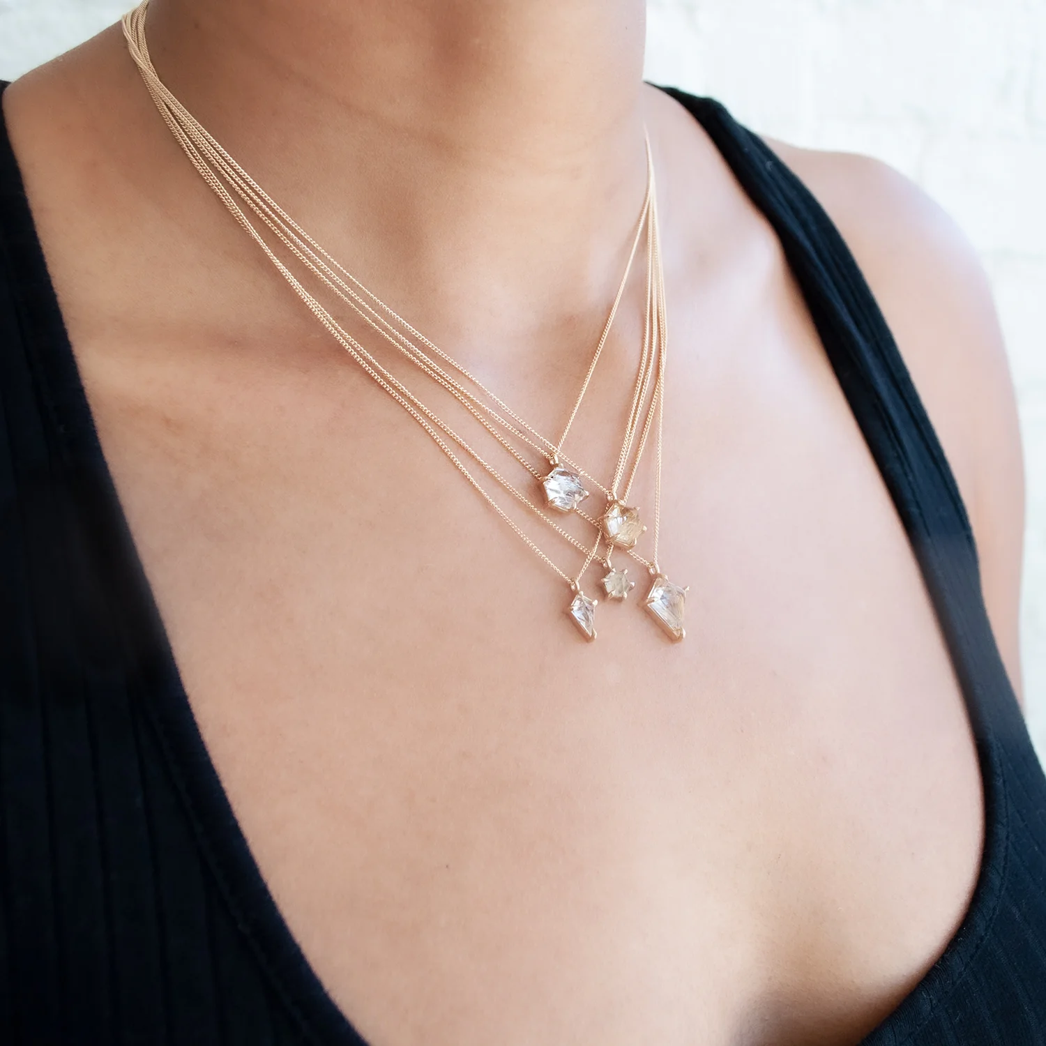 Large Quartz Hexagon Necklace - Image 4