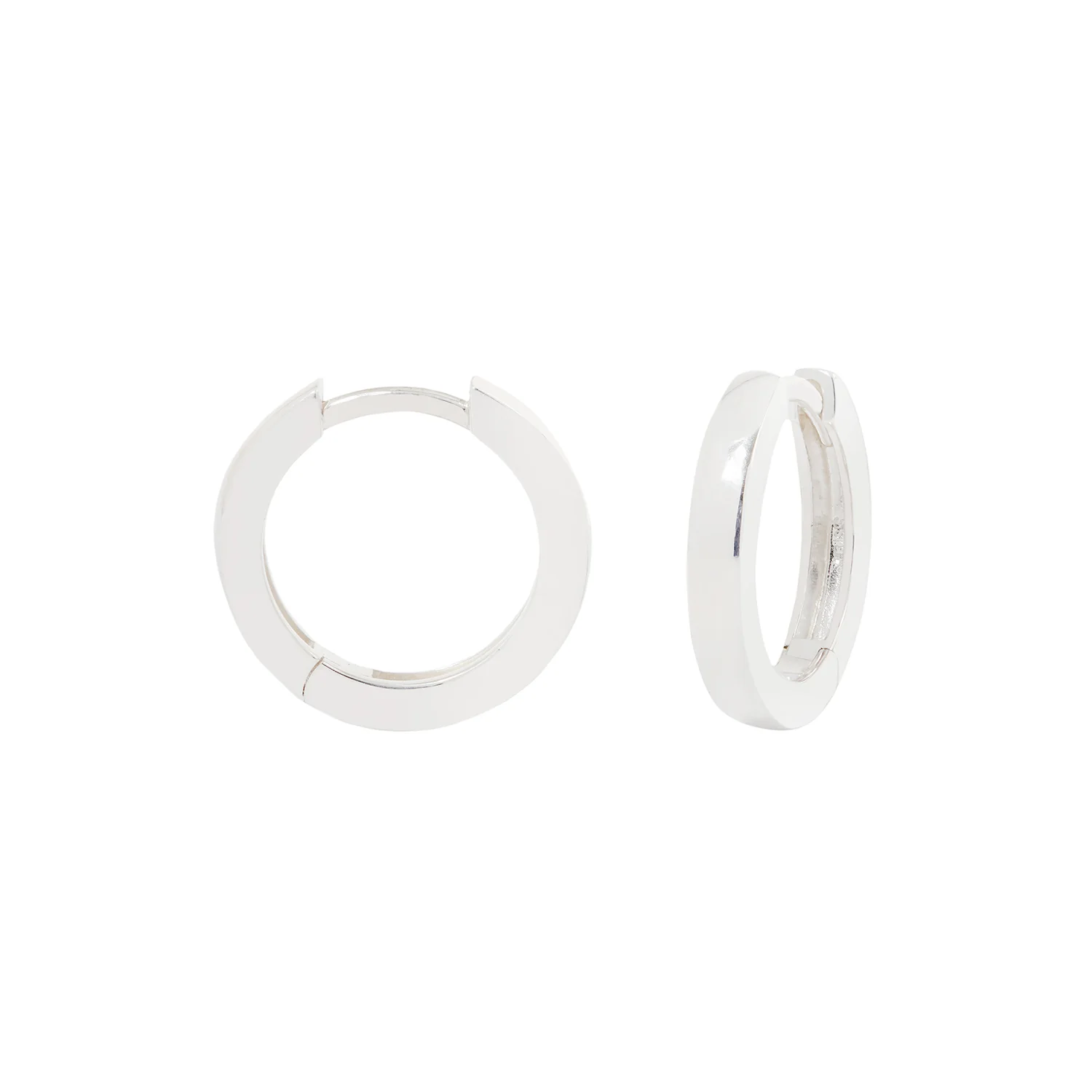 Large Silver Huggie Hoops
