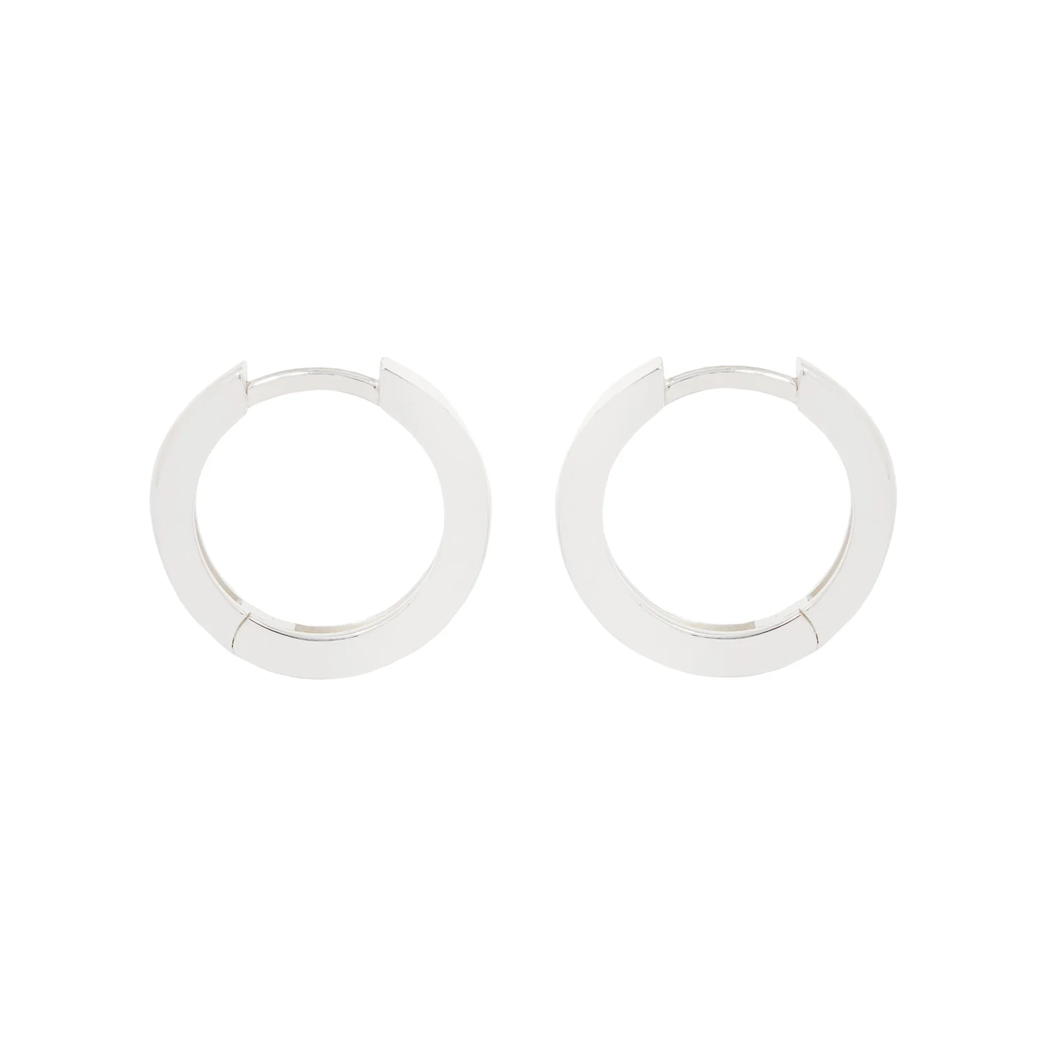 Large Silver Huggie Hoops - Image 2