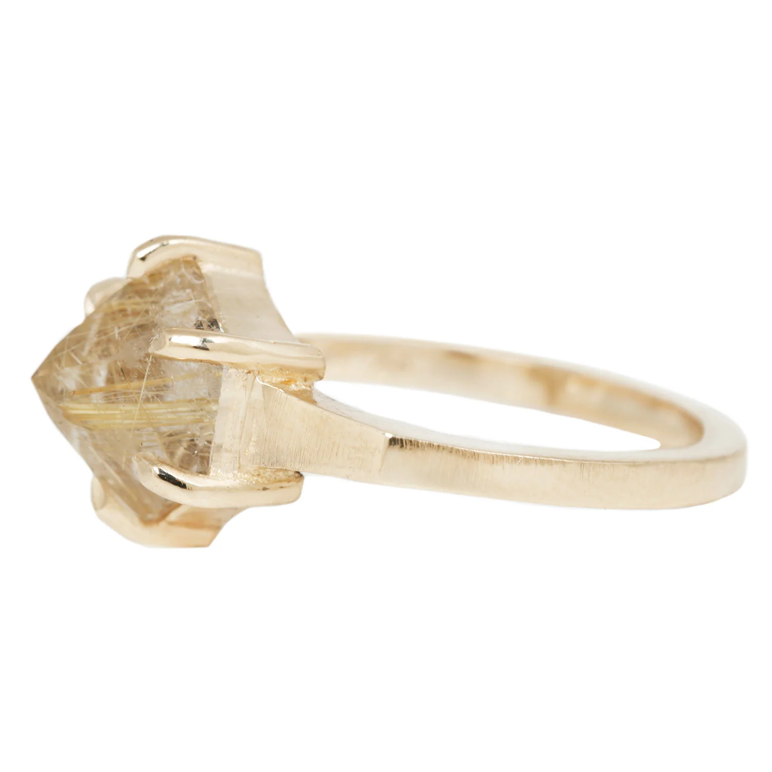 Large Yellow Quartz Hexagon Ring - Image 3