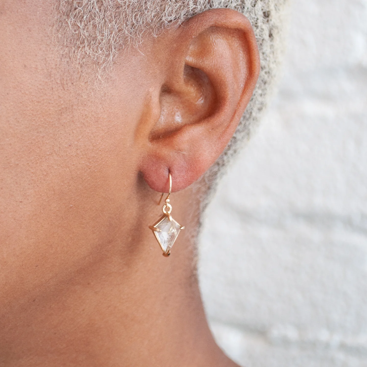 Large Yellow Quartz Kite Drop Earrings - Image 2