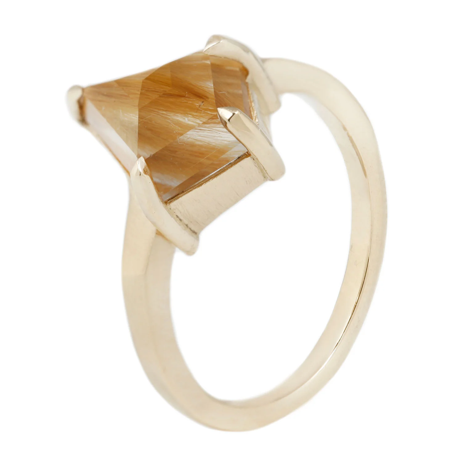 Large Yellow Quartz Kite Ring - Image 4