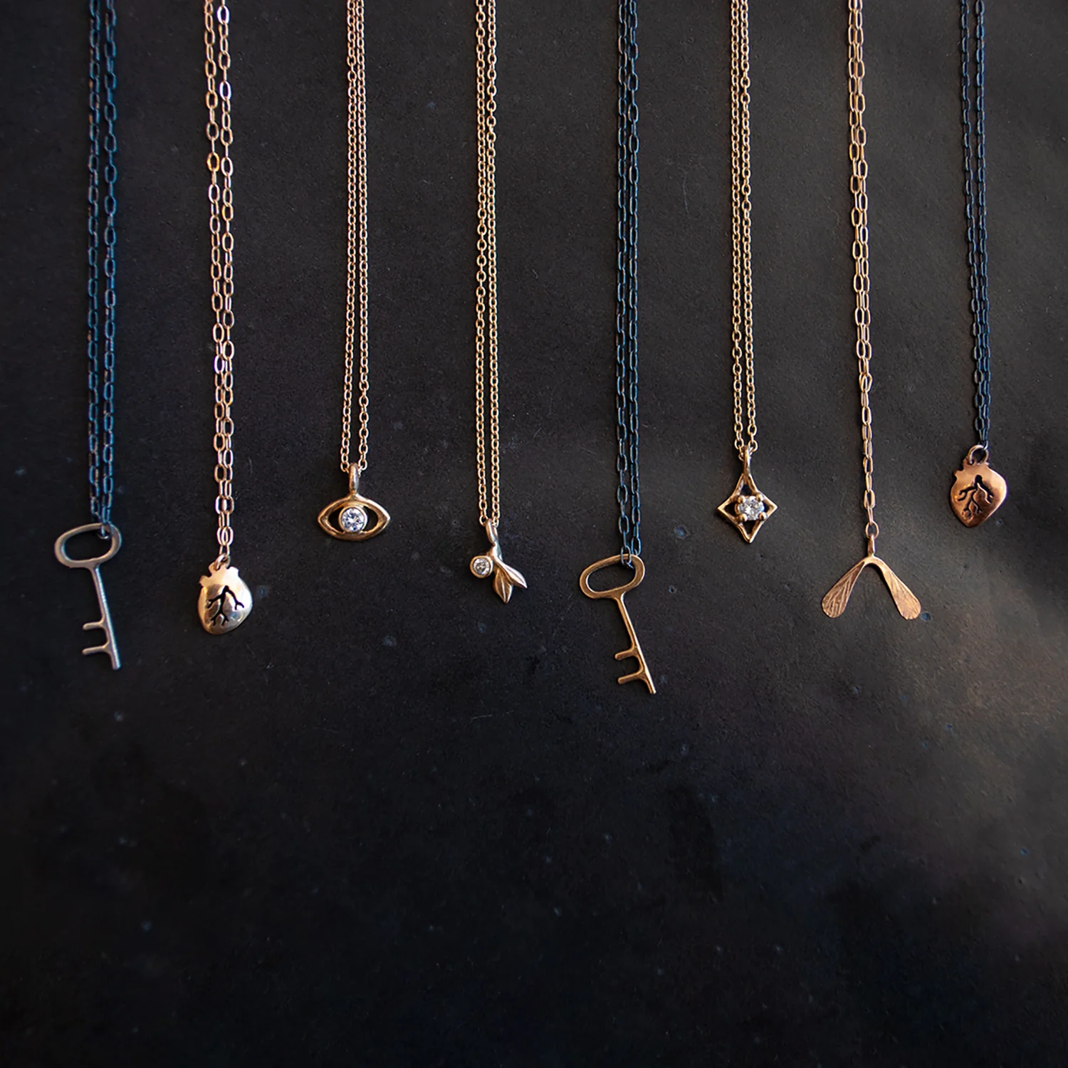Mixed Metal Key Necklace - Image 3