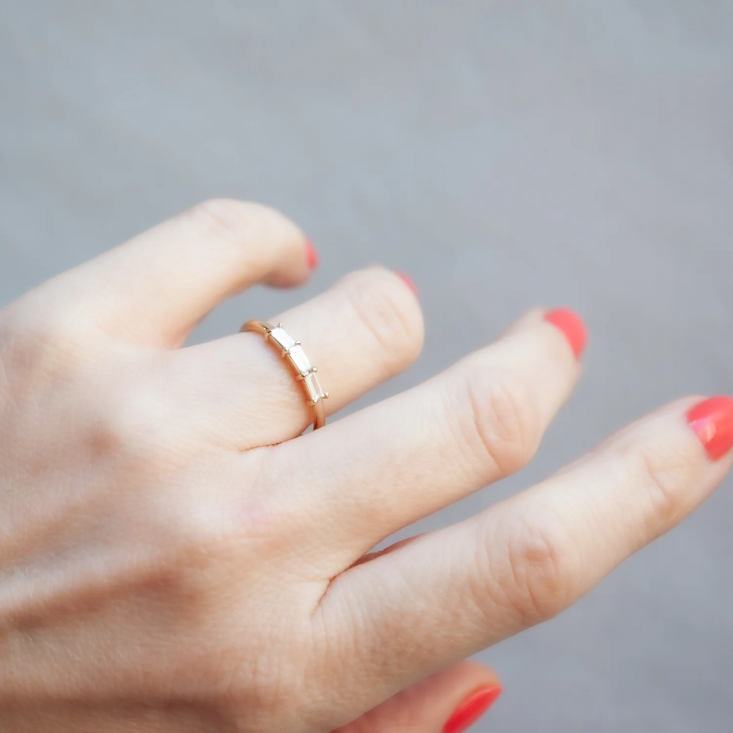 Linear Triple Baguette Ring - Image 2