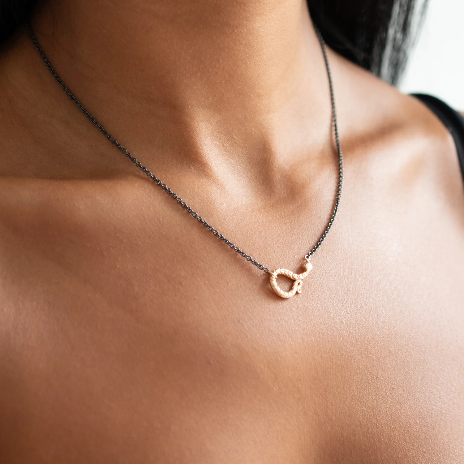 Lucky Snake Necklace Silver & Gold - Image 2