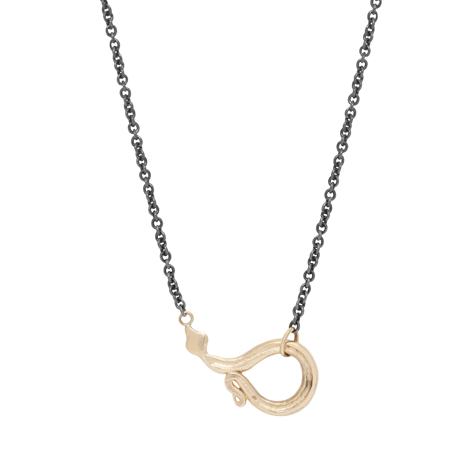 Lucky Snake Necklace Silver & Gold - Image 3