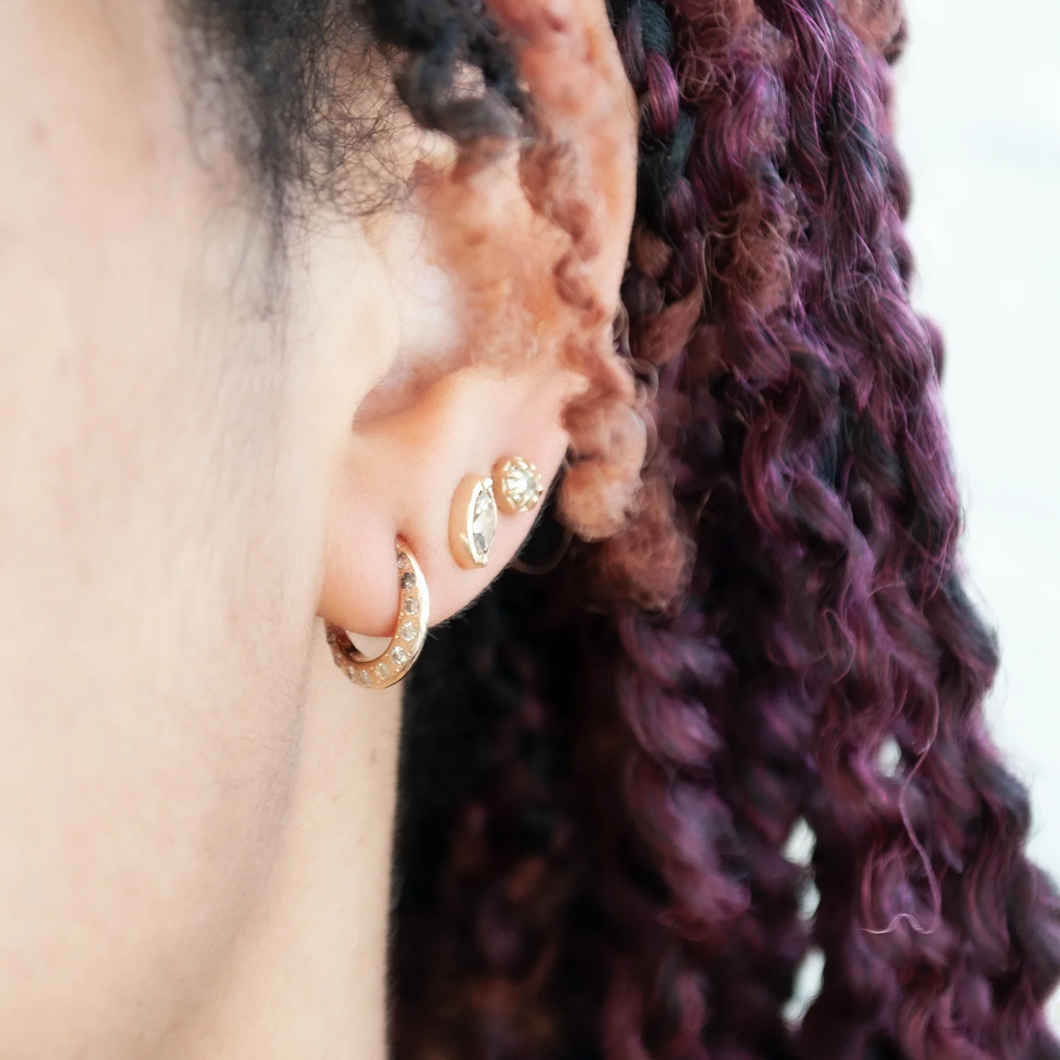 Champagne Diamond Marquise Studs - Image 4
