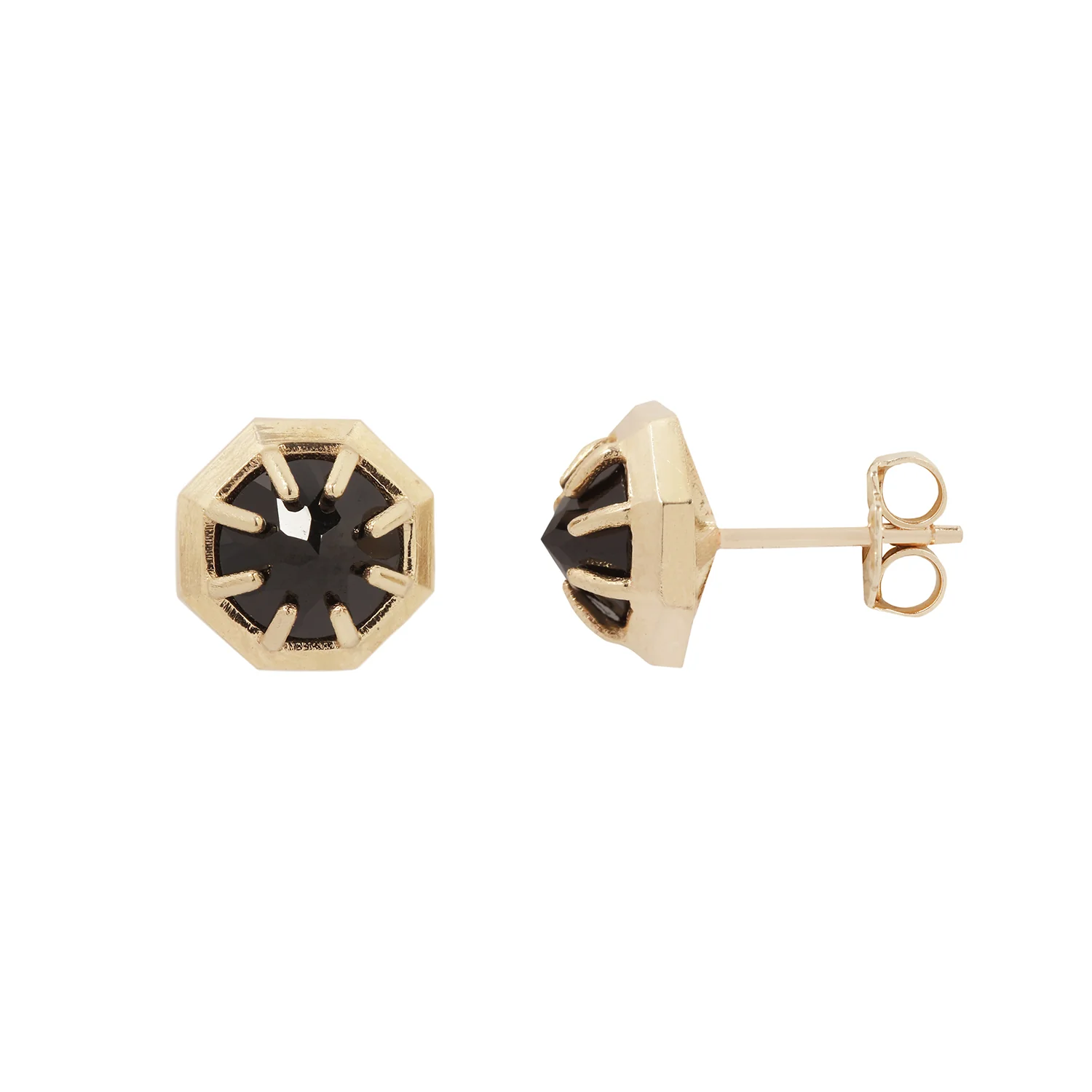 Black Spinel Gold Studs - Image 3