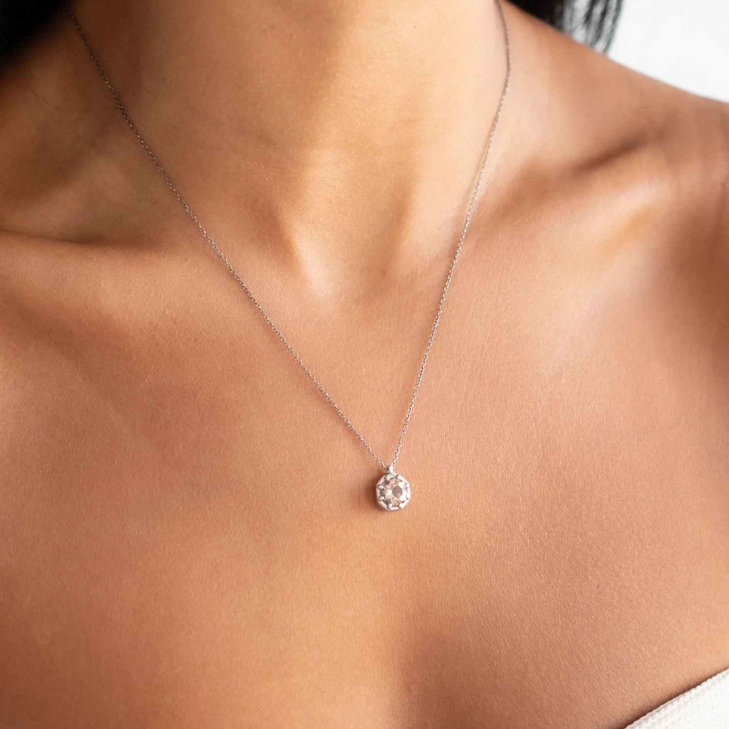 Champagne Quartz Octagon Necklace - Image 2