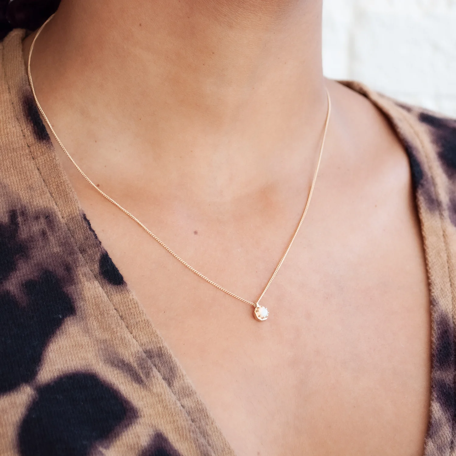 Small Opal Octagon Necklace - Image 2
