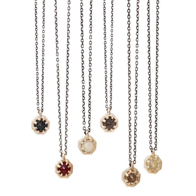 Small Opal Octagon Necklace - Image 4